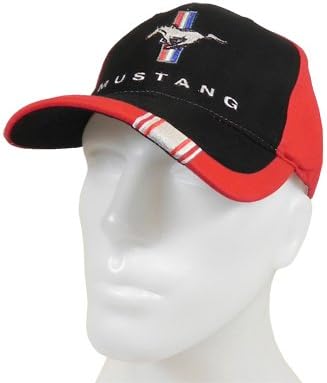 Ford Mustang Black Red Stripe Baseball Cap