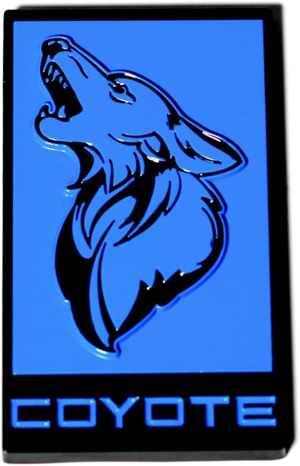 GT350 Style Coyote Badge for Ford Mustang F150 - The Original Coyote Badge - All Metal (Grabber Blue)