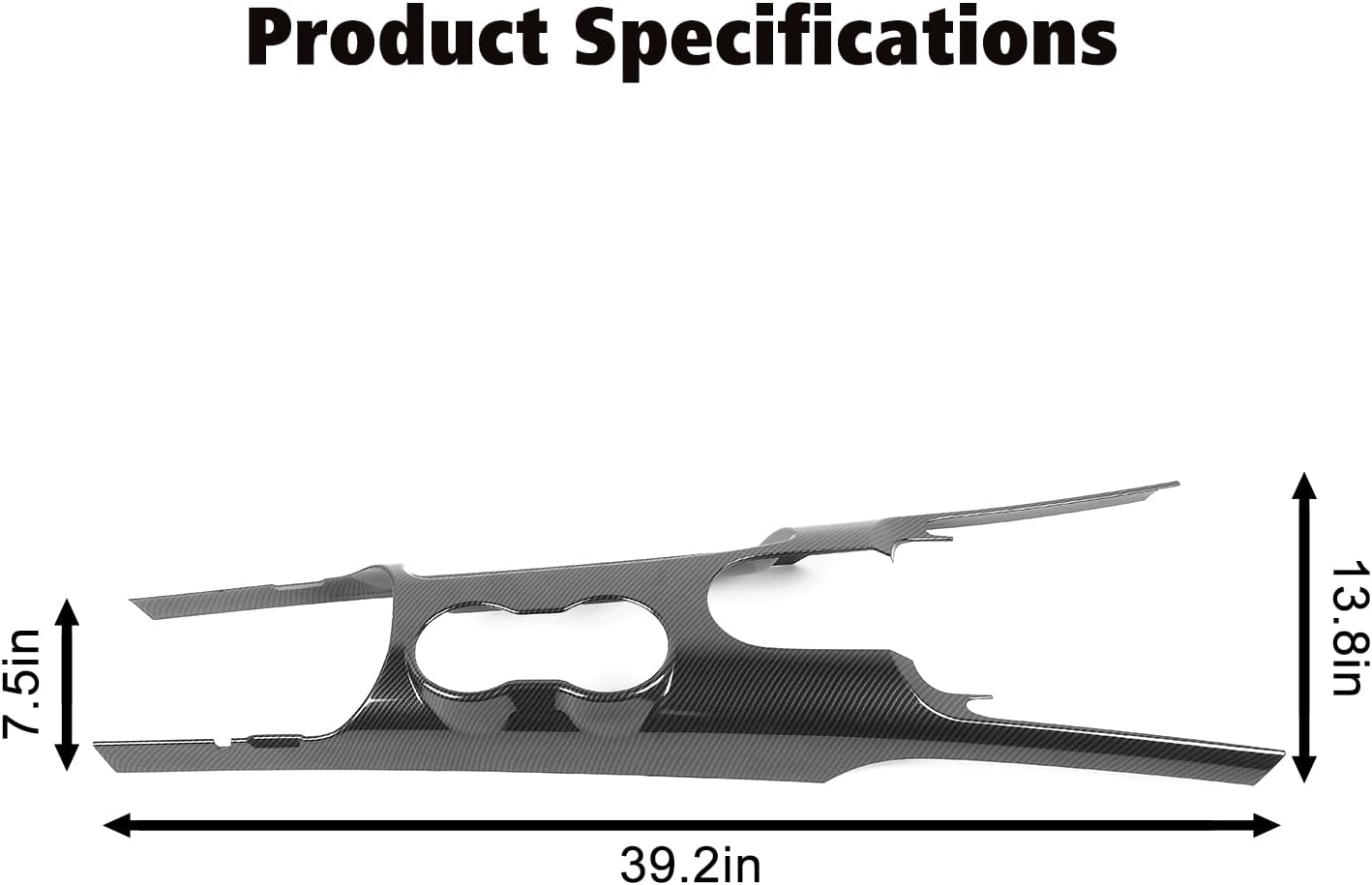 RT-TCZ Carbon Fiber Center Console Gear Shift Panel Trim Cover Cup Holder Frame Interior Decoration Kit Accessories for Ford Mustang 2015-2022