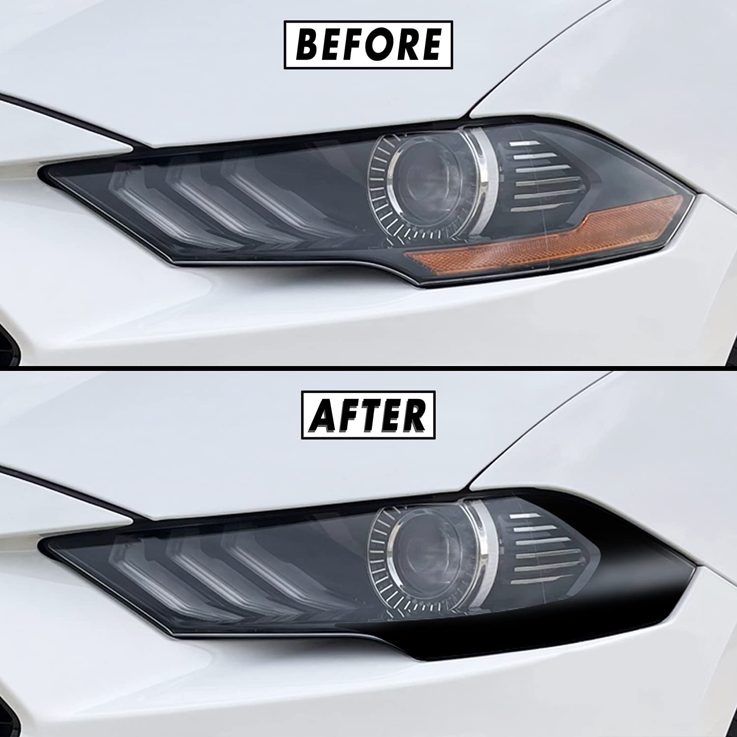 SlickMod PreCut Vinyl Smoke Tint for 2018-2021 Ford Mustang Foglight (3. Foglight/Turn Signal, 20% Dark Smoke)