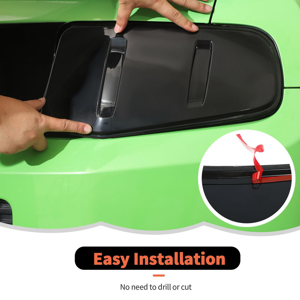 RT-TCZ Tail Light Lamp Cover Guard Trim Frame Bezels Decoration Accessories Compatible with Ford Mustang 2018-2023(2018+ Smoke Black)