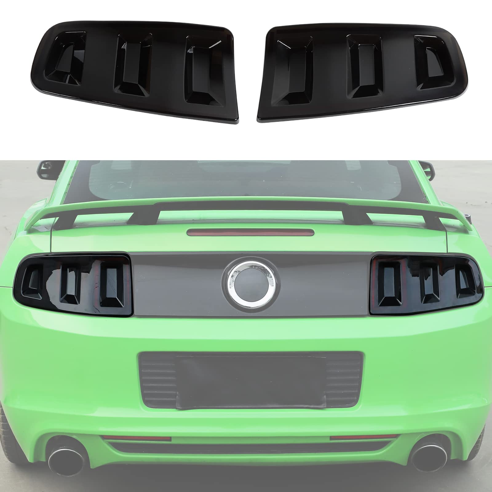 RT-TCZ Tail Light Lamp Cover Guard Trim Frame Bezels Decoration Accessories Compatible with Ford Mustang 2018-2023(2018+ Smoke Black)