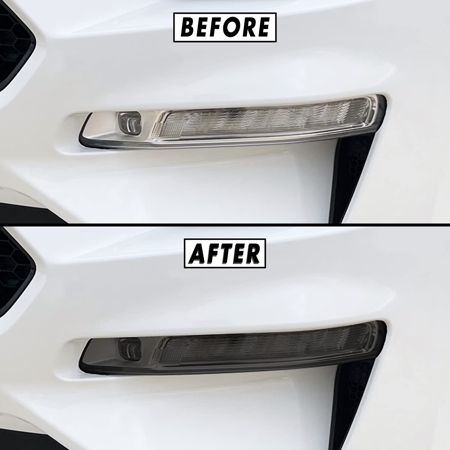 SlickMod PreCut Vinyl Smoke Tint for 2018-2021 Ford Mustang Foglight (3. Foglight/Turn Signal, 20% Dark Smoke)