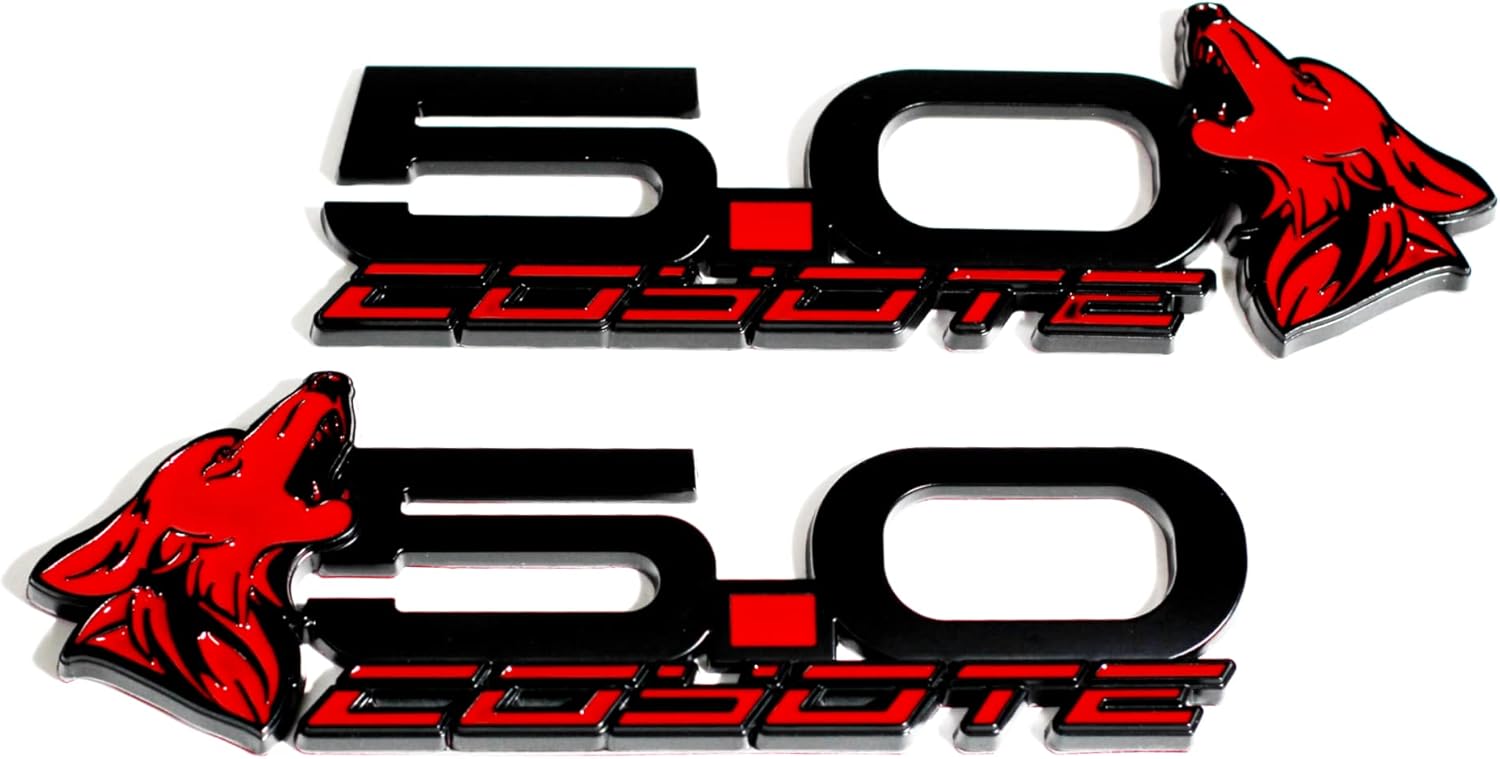 Coyote Badge Shop - V4 Coyote 5.0" Fender Badges (Pair) - Red