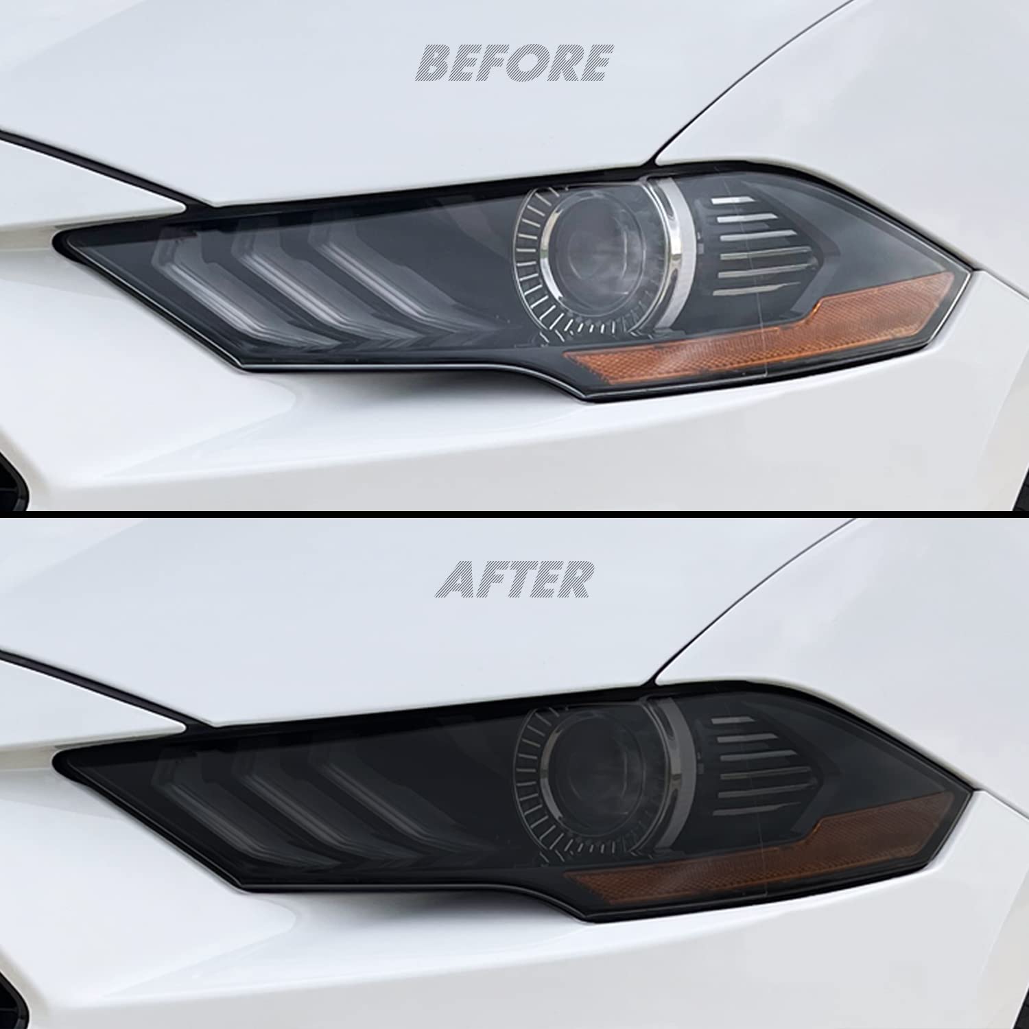 SlickMod PreCut Vinyl Smoke Tint for 2018-2021 Ford Mustang Foglight (3. Foglight/Turn Signal, 20% Dark Smoke)