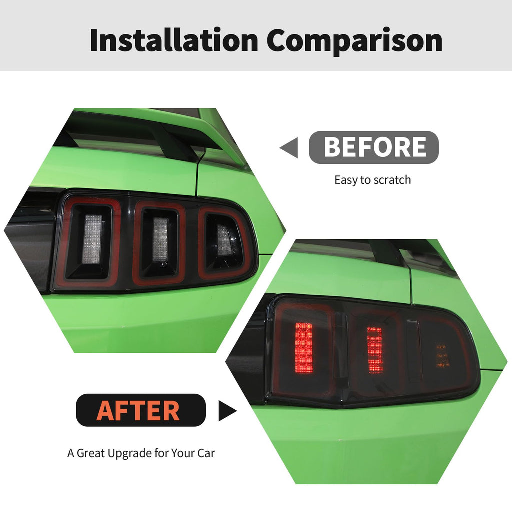 RT-TCZ Tail Light Lamp Cover Guard Trim Frame Bezels Decoration Accessories Compatible with Ford Mustang 2018-2023(2018+ Smoke Black)