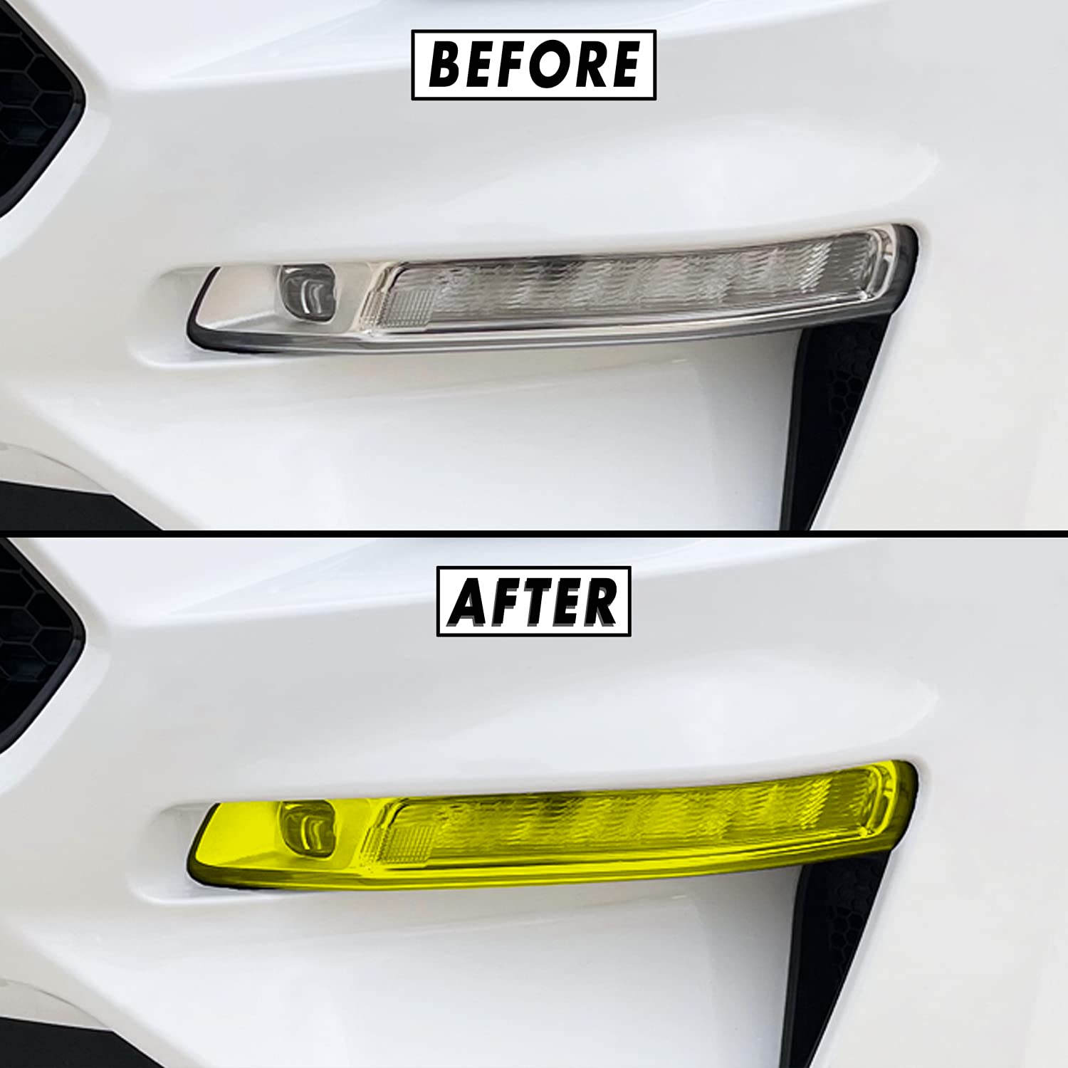 SlickMod PreCut Vinyl Smoke Tint for 2018-2021 Ford Mustang Foglight (3. Foglight/Turn Signal, 20% Dark Smoke)