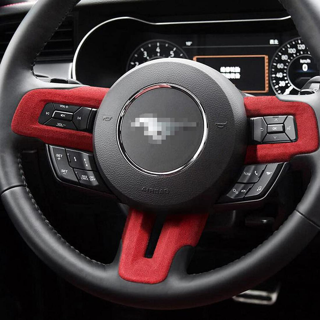 Steering Wheel Button Emblem 3D Red Trim Sticker Roadster Interior Decorative Accessories for Mustang 2015 2016 2017 2018 2019 2020 2021 2022 2023