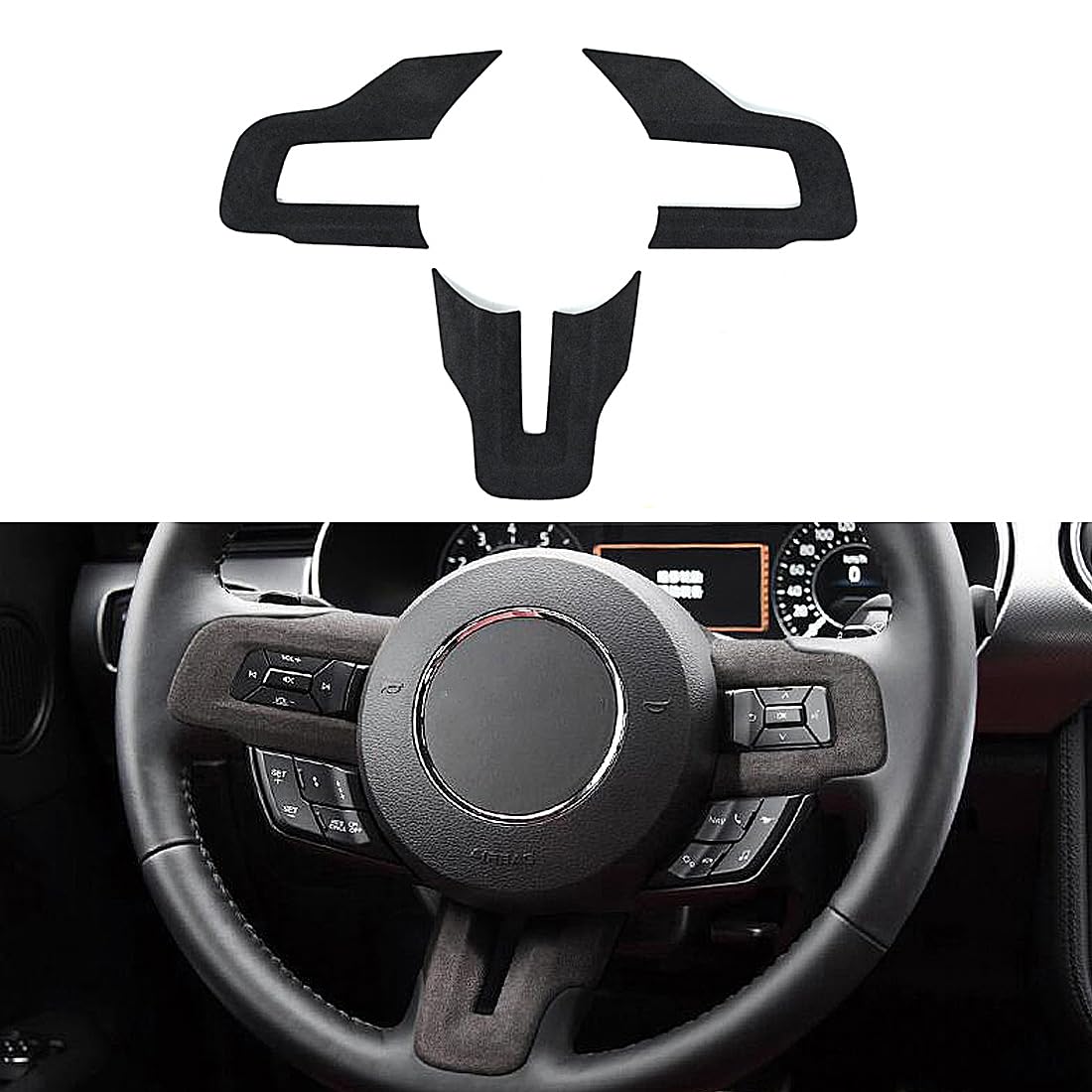 Steering Wheel Button Emblem 3D Red Trim Sticker Roadster Interior Decorative Accessories for Mustang 2015 2016 2017 2018 2019 2020 2021 2022 2023