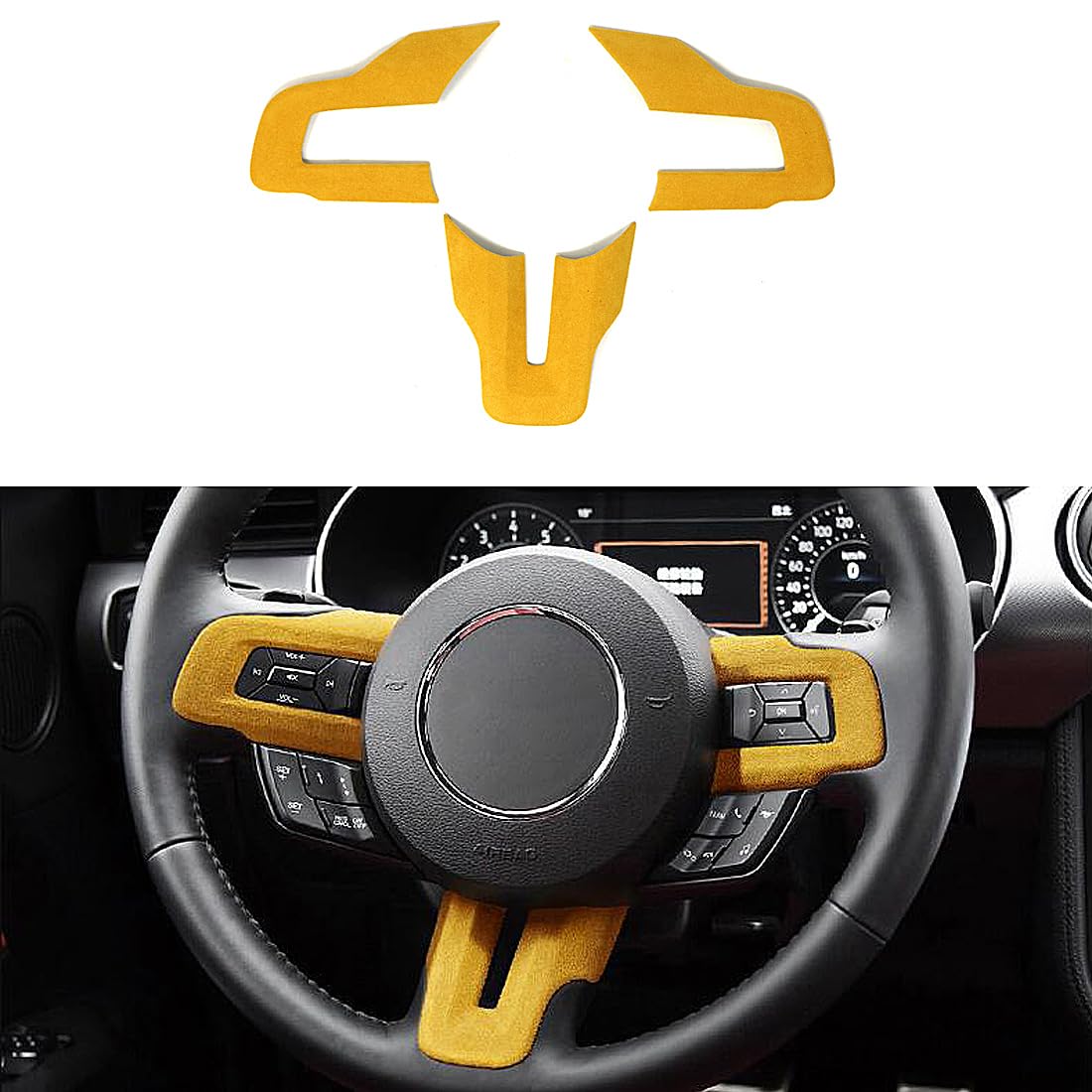 Steering Wheel Button Emblem 3D Red Trim Sticker Roadster Interior Decorative Accessories for Mustang 2015 2016 2017 2018 2019 2020 2021 2022 2023