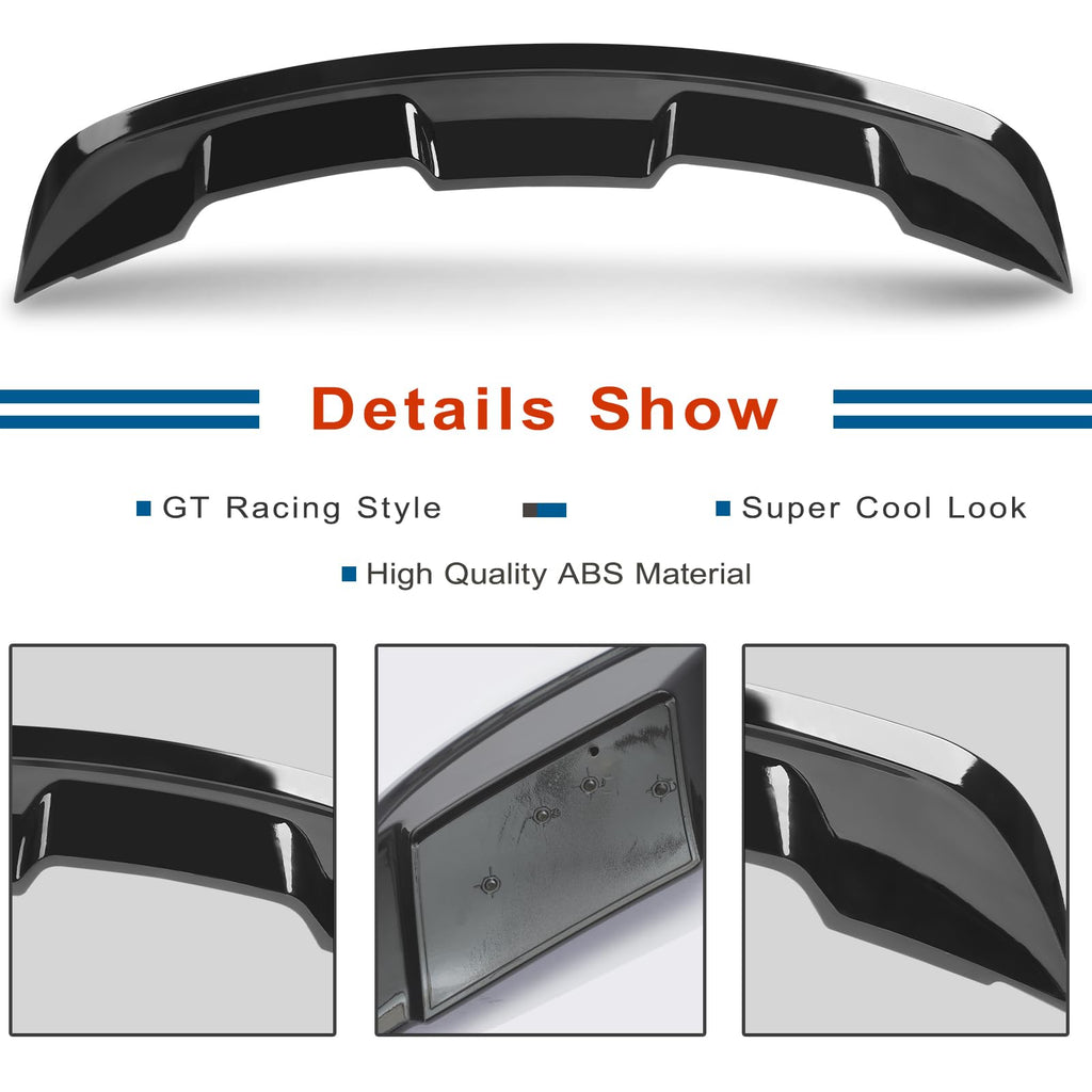 2015-2023 Mustang Ecoboost Spoiler Compatible with Mustang V6/V8/Shelby/GT/EcoBoost Coupe 2 Door Models GT 350 GT500 Style ABS Trunk Rear Spoiler Wing