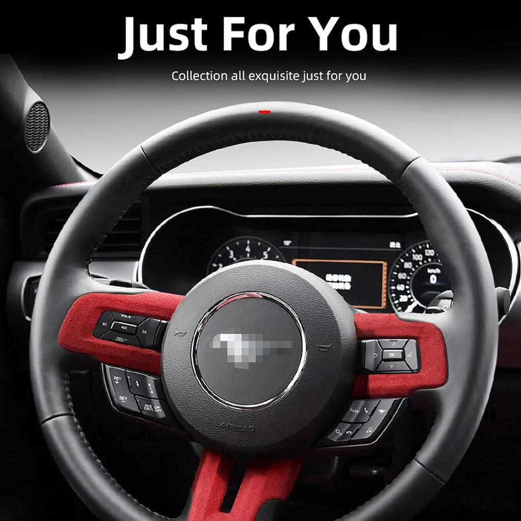 Steering Wheel Button Emblem 3D Red Trim Sticker Roadster Interior Decorative Accessories for Mustang 2015 2016 2017 2018 2019 2020 2021 2022 2023