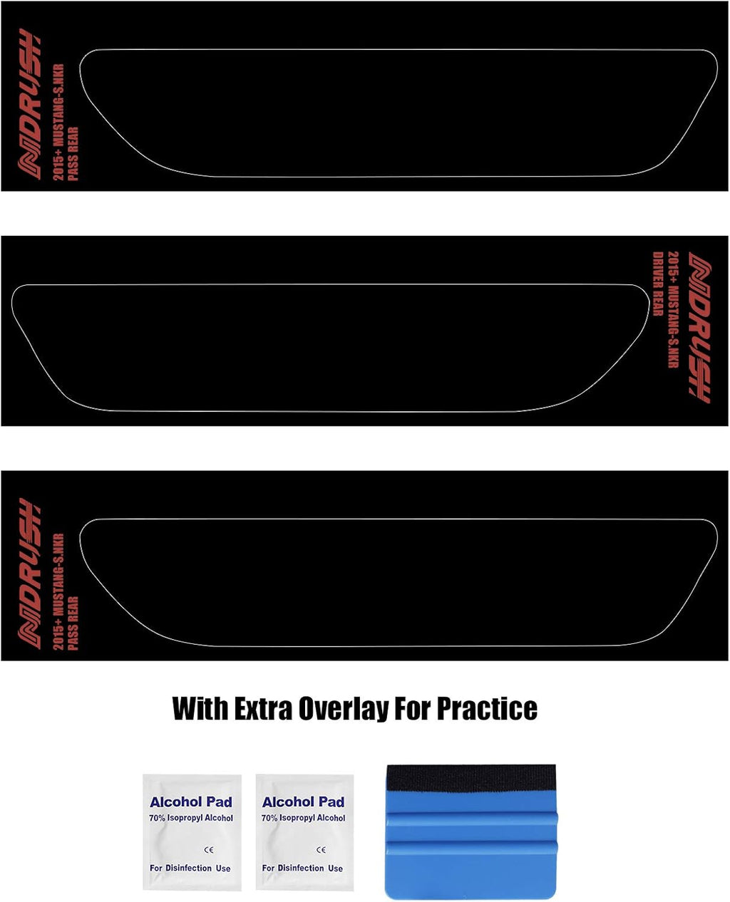 NDRUSH Blackout Side Marker Lights Vinyl Tint Film Precut Overlay Rear Sidemarker Wrap Cover Compatible with Ford Mustang 2015 2016 2017 2018 2019