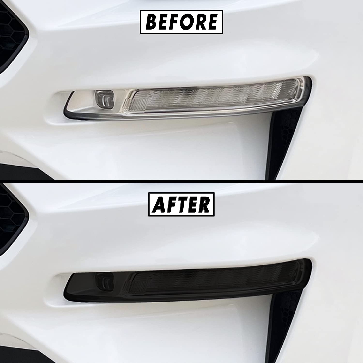 SlickMod PreCut Vinyl Smoke Tint for 2018-2021 Ford Mustang Foglight (3. Foglight/Turn Signal, 20% Dark Smoke)
