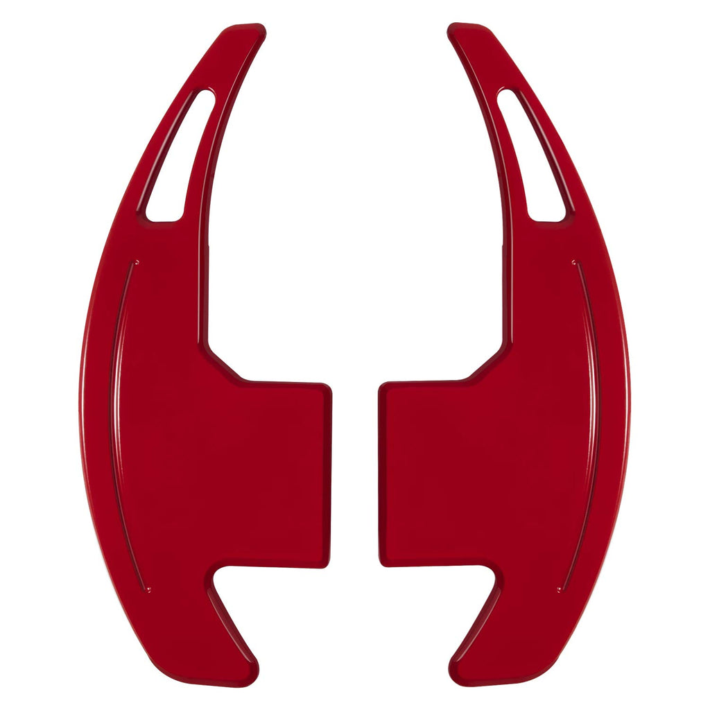 Steering Wheel Shift Paddle Extended Shifter Trim Cover for Ford Mustang 2015 2016 2017 2018 2019 2020 2021 2022 2023 Interior Decoration Accessories Aluminum Alloy (Red 2PCS)