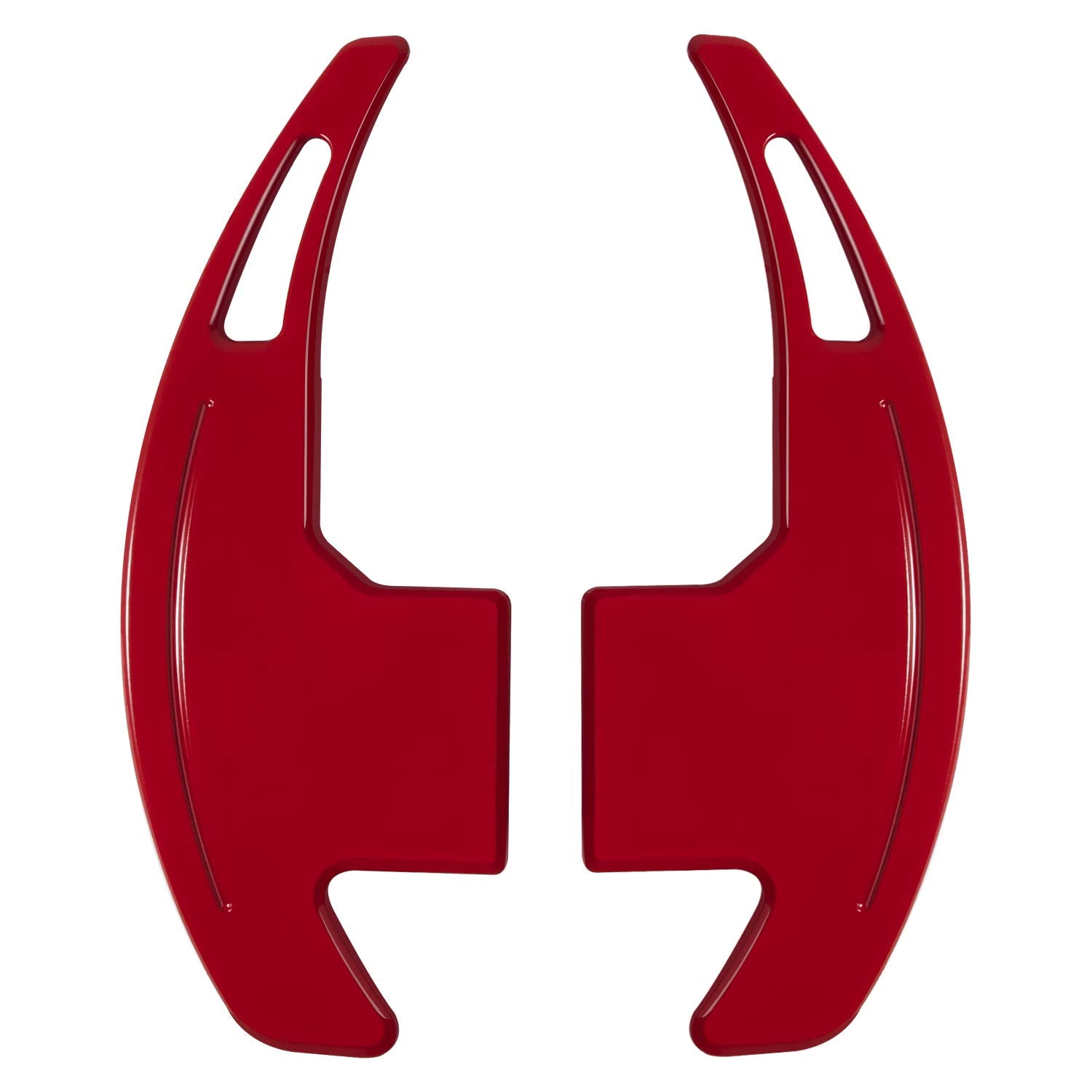 Steering Wheel Shift Paddle Extended Shifter Trim Cover for Ford Mustang 2015 2016 2017 2018 2019 2020 2021 2022 2023 Interior Decoration Accessories Aluminum Alloy (Red 2PCS)