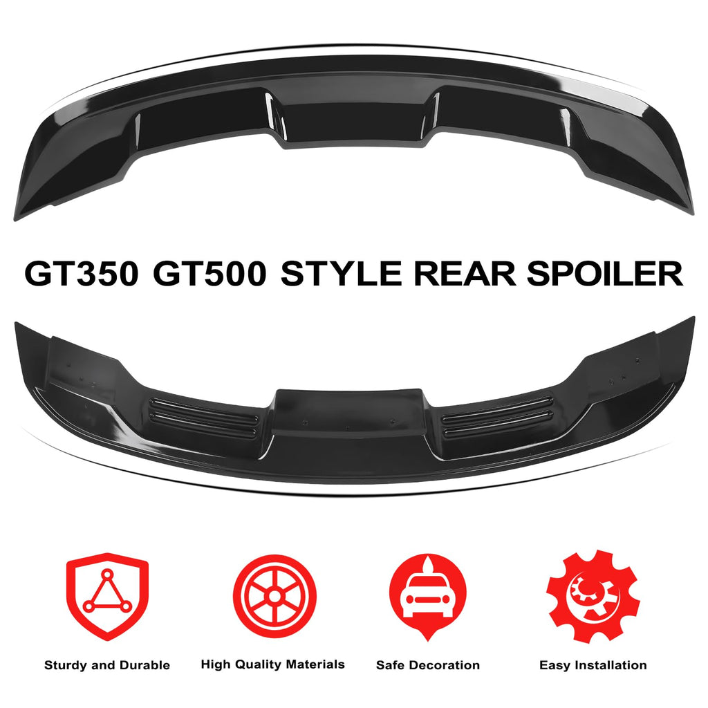 2015-2023 Mustang Ecoboost Spoiler Compatible with Mustang V6/V8/Shelby/GT/EcoBoost Coupe 2 Door Models GT 350 GT500 Style ABS Trunk Rear Spoiler Wing