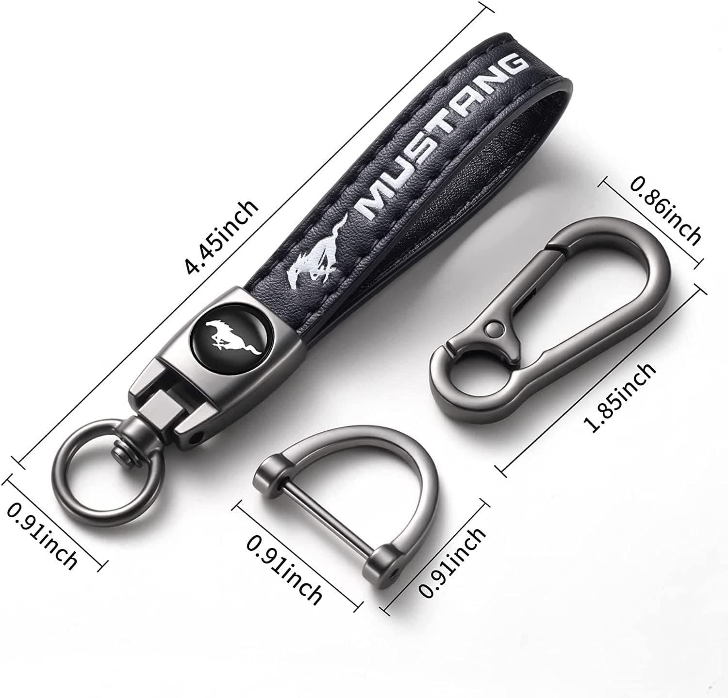 TACOMA Genuine Leather Car Keychain for Key Chain for Men and Women Family Present Key Ring Accessories(Black)