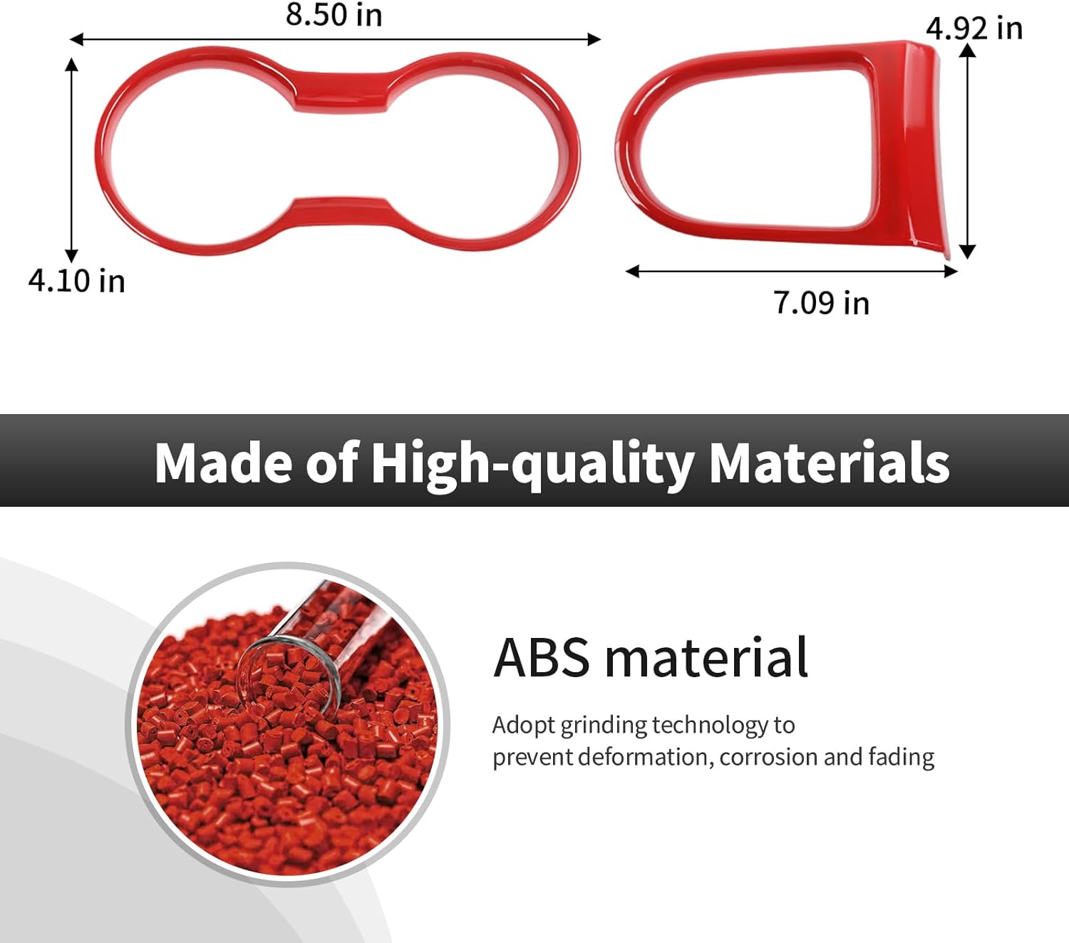 Cup Holder Cover Gear Shift Frame Cover Trim Kit Decor Interior Accessories for Ford Mustang 2015-2023