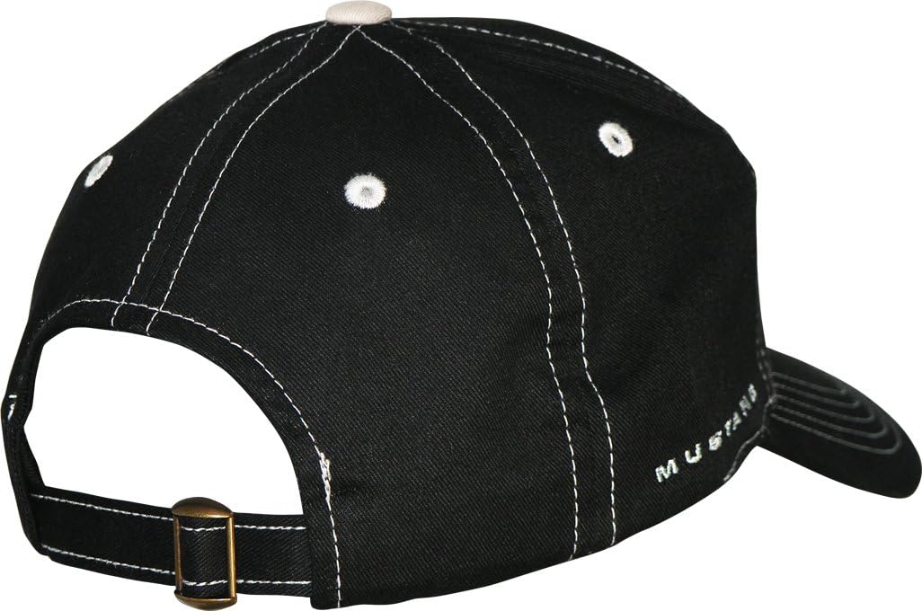 Ford Mustang Black Hat / Cap with Silver Stitching and Adustable Closure