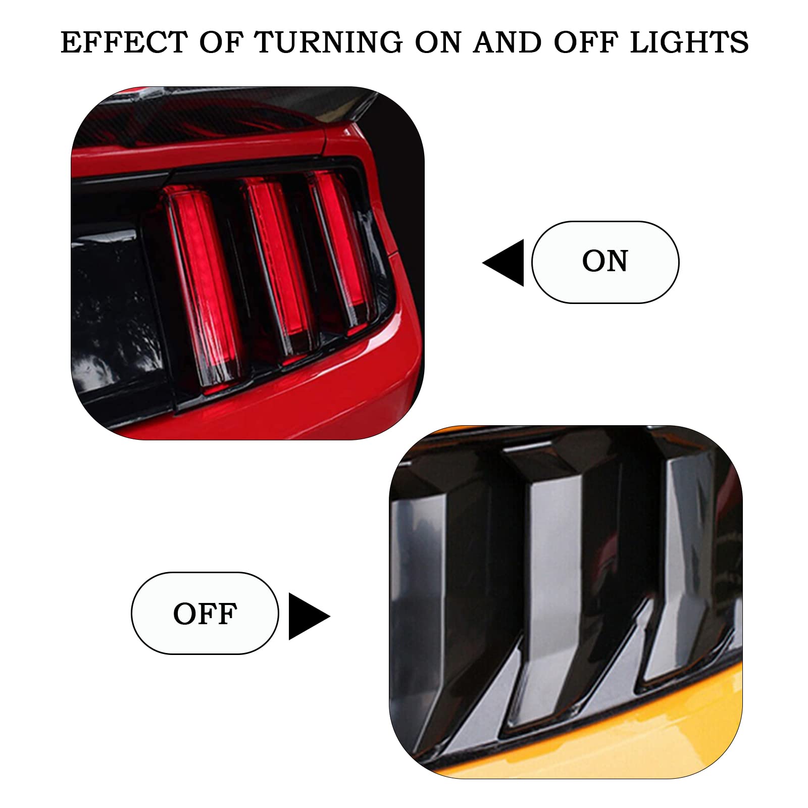 RT-TCZ Tail Light Lamp Cover Guard Trim Frame Bezels Decoration Accessories Compatible with Ford Mustang 2018-2023(2018+ Smoke Black)