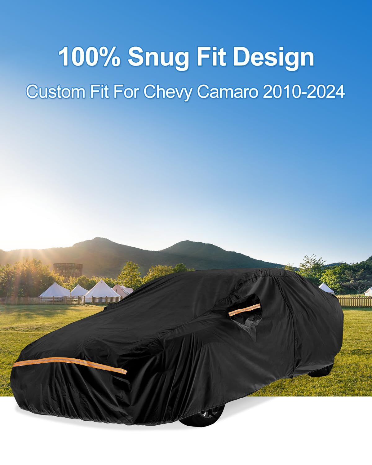 Car Cover Waterproof All Weather Custom Fit for Ford Mustang 1994-2025, 420D Oxford Full Outdoor Automtive Heavy Duty Covers Windproof Snowproof Dustproof UV Hail Protection Accessories