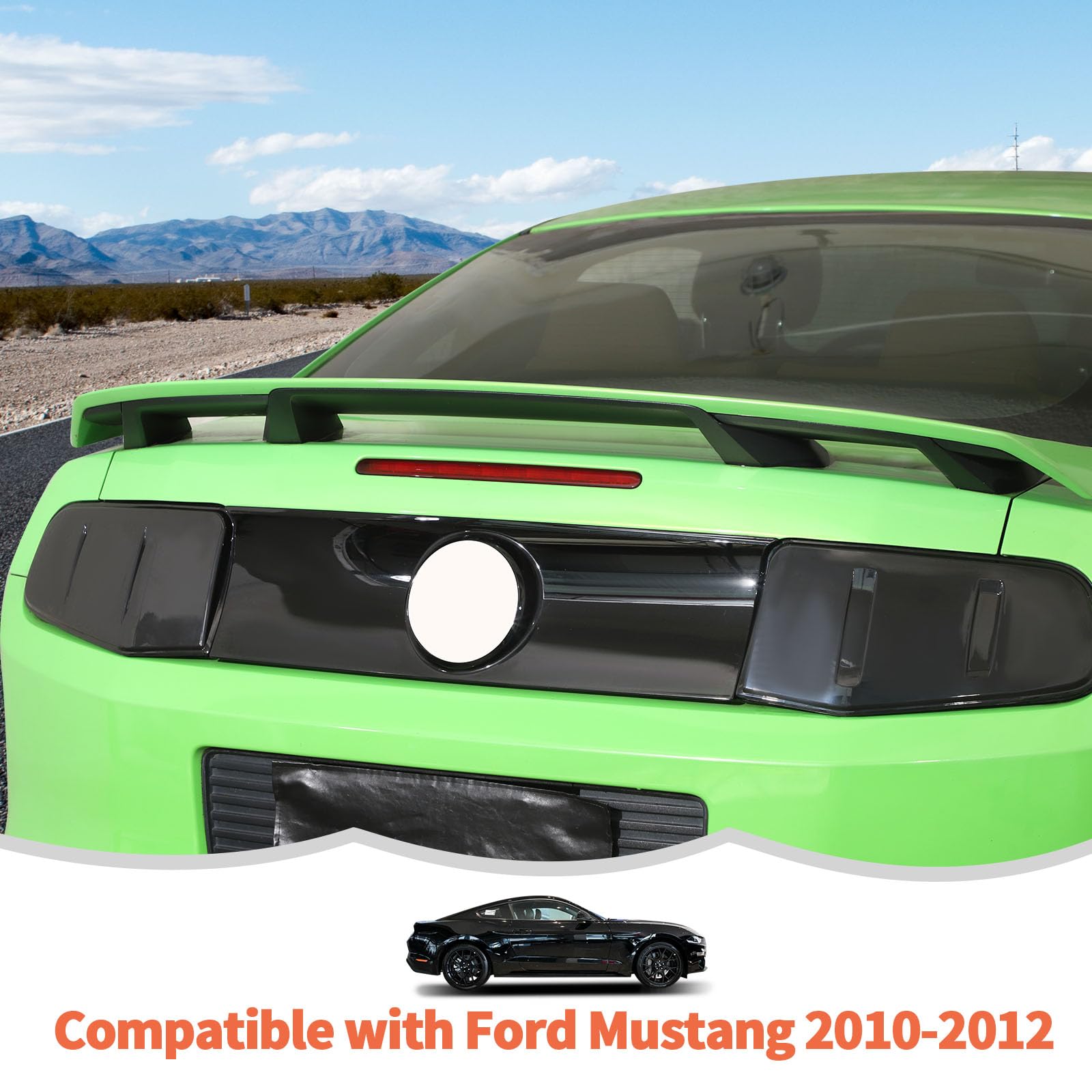 RT-TCZ Tail Light Lamp Cover Guard Trim Frame Bezels Decoration Accessories Compatible with Ford Mustang 2018-2023(2018+ Smoke Black)