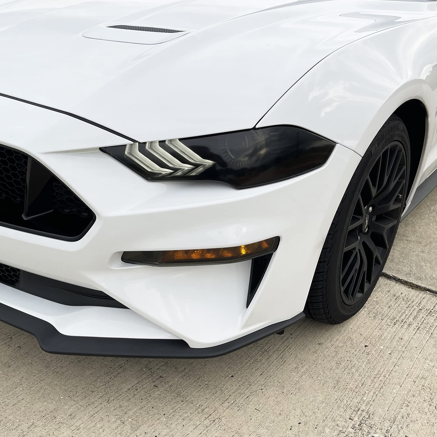 SlickMod PreCut Vinyl Smoke Tint for 2018-2021 Ford Mustang Foglight (3. Foglight/Turn Signal, 20% Dark Smoke)