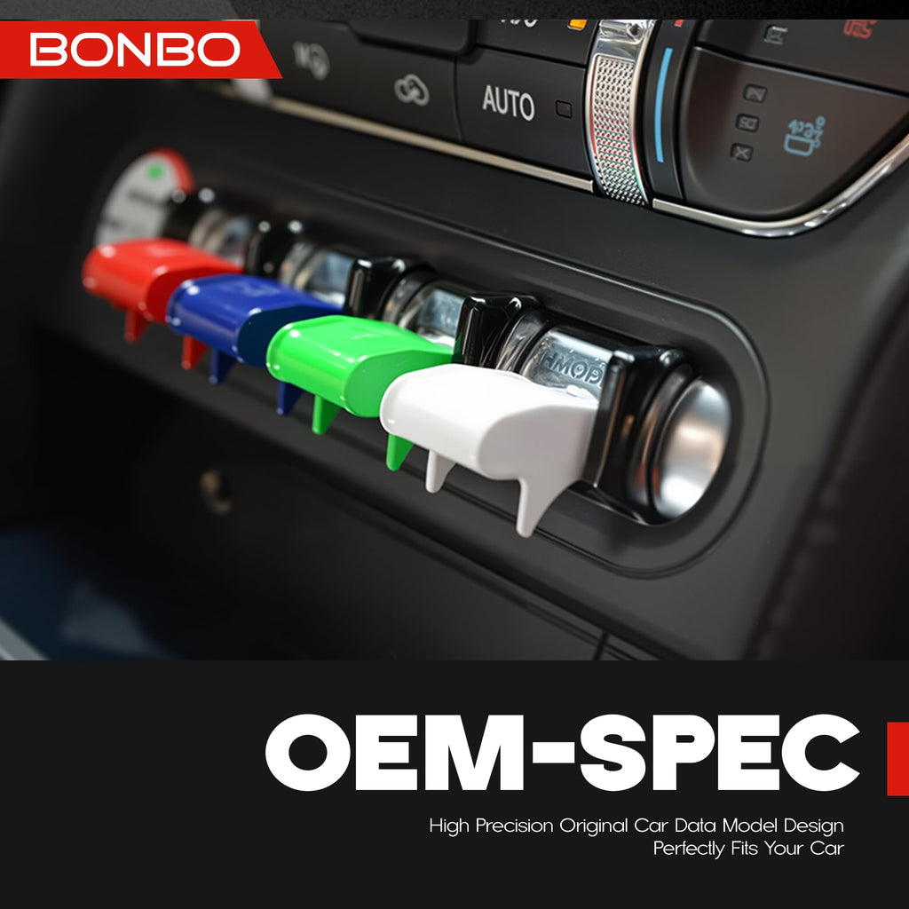 Center Console Dashboard Control Button Cover Trim Interior Accessories for Ford Mustang 2015-2022(4 Pack, Red)