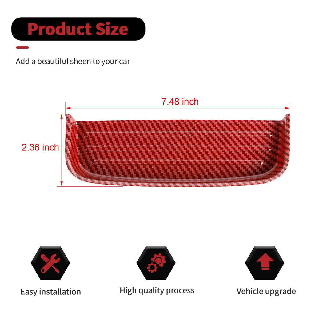 RT-TCZ Carbon Fiber Gear Shift Panel Storage Box Organizer Tray Center Console Trim Cover Accessories for Ford Mustang 2015 2016 2017 2018 2019 2020 2021 2022 2023 2024