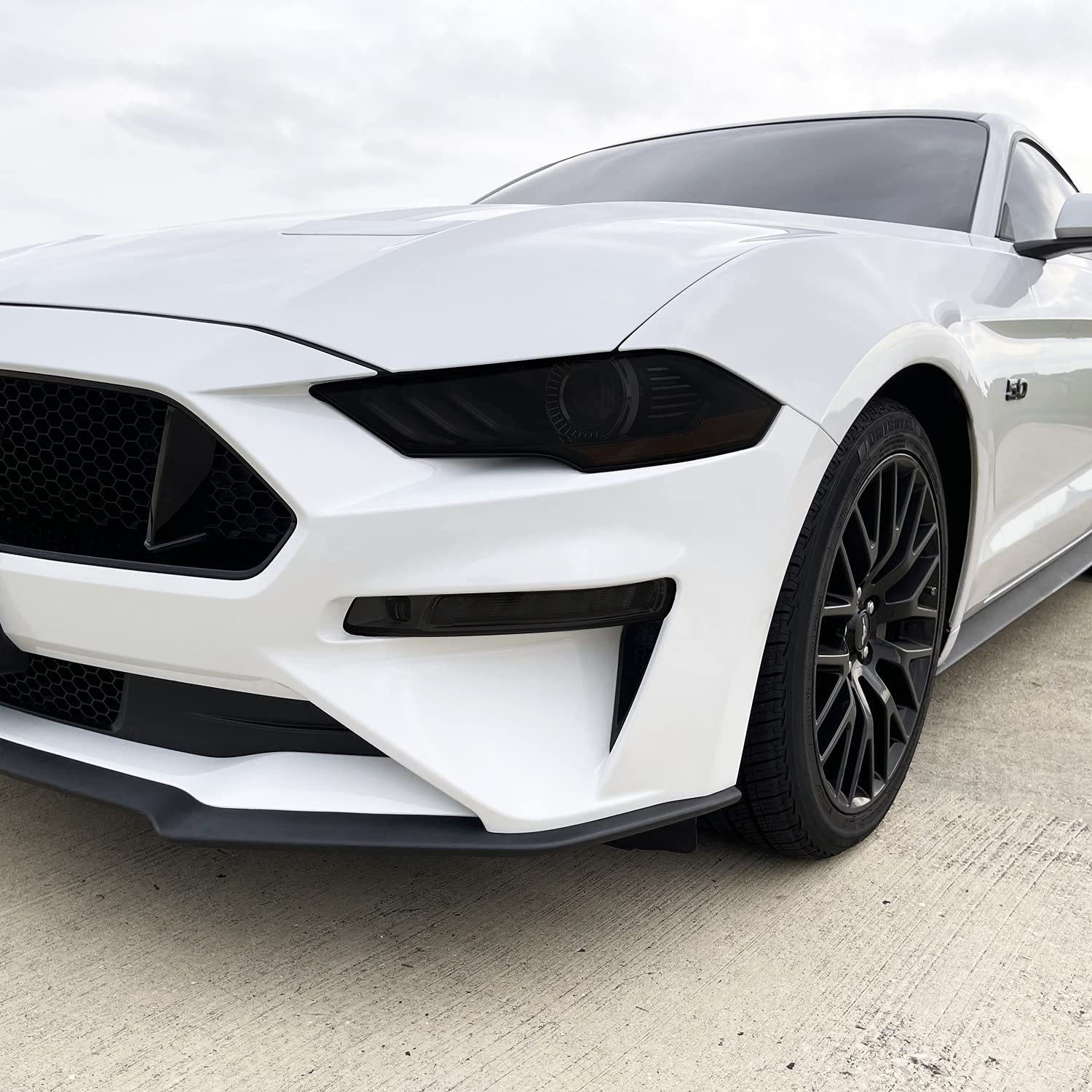 SlickMod PreCut Vinyl Smoke Tint for 2018-2021 Ford Mustang Foglight (3. Foglight/Turn Signal, 20% Dark Smoke)