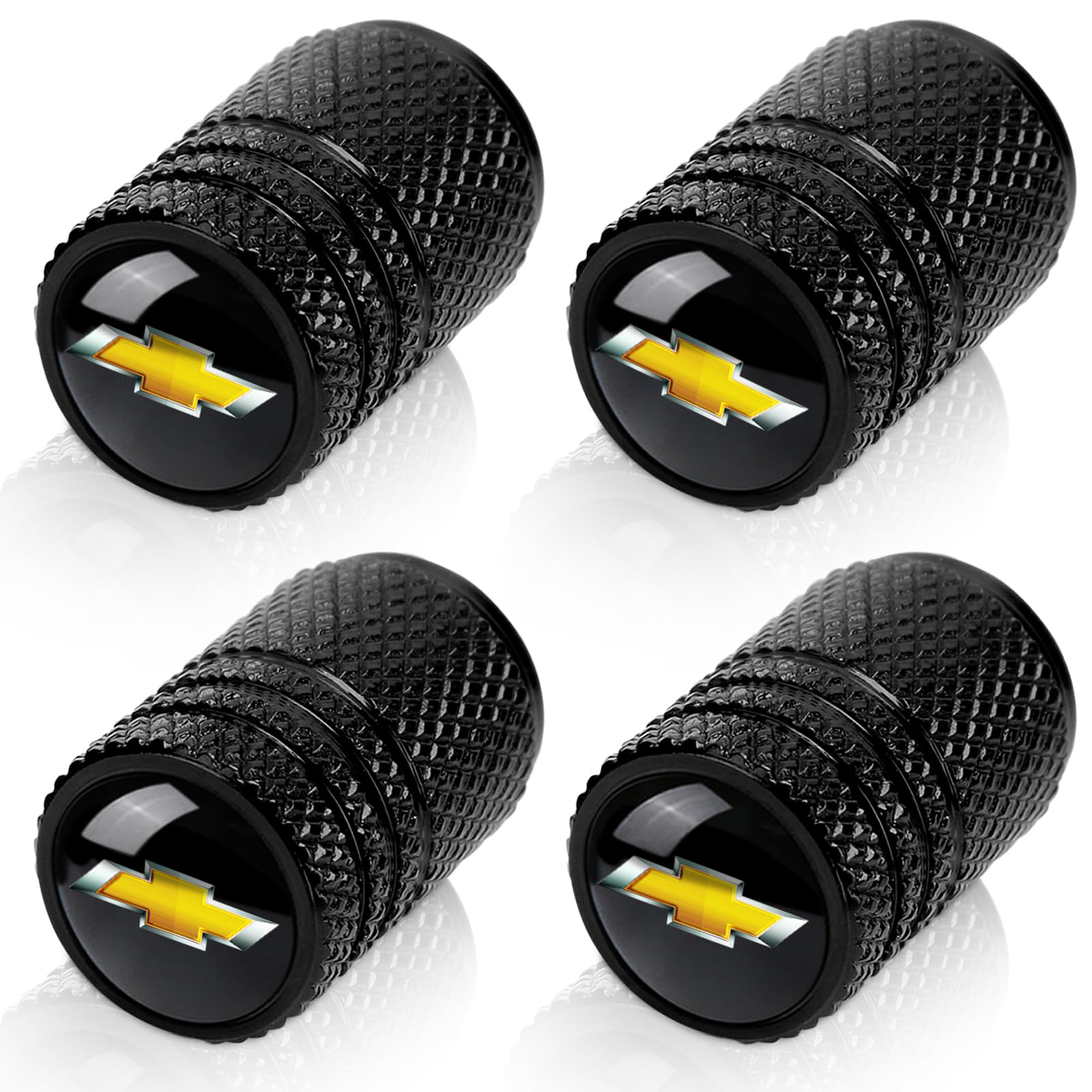 Tire Valve Stem Caps for Ford Mustang Metal Car Wheel Air caps Auto Valve Stem Caps Accessories 4 Pcs Black