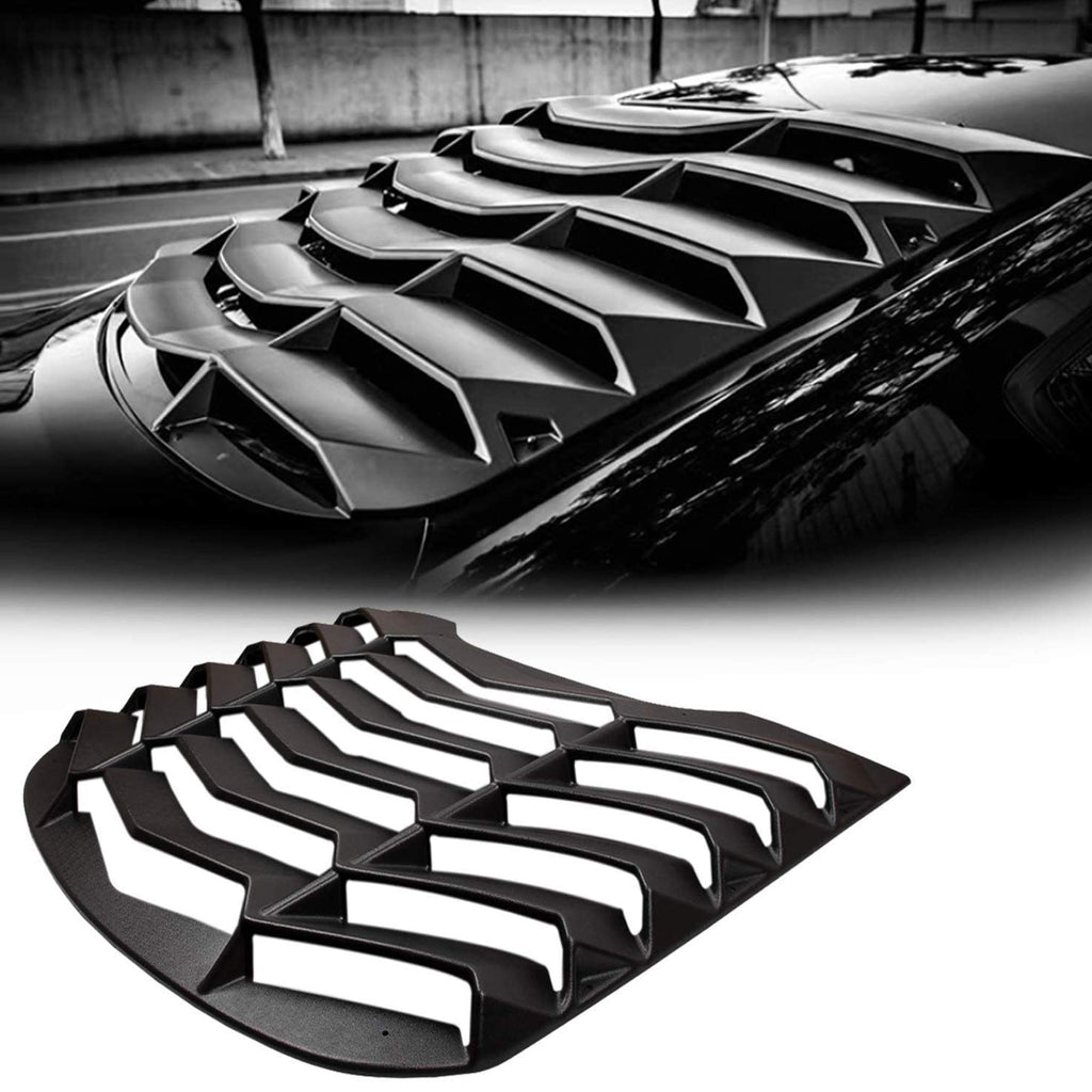 2015-2023 Rear Window Louvers Windshield Sun Shade Cover Lambo Style Matte Black Compatible with Ford Mustang 2015 2016 2017 2018 2019 2020 2021 …
