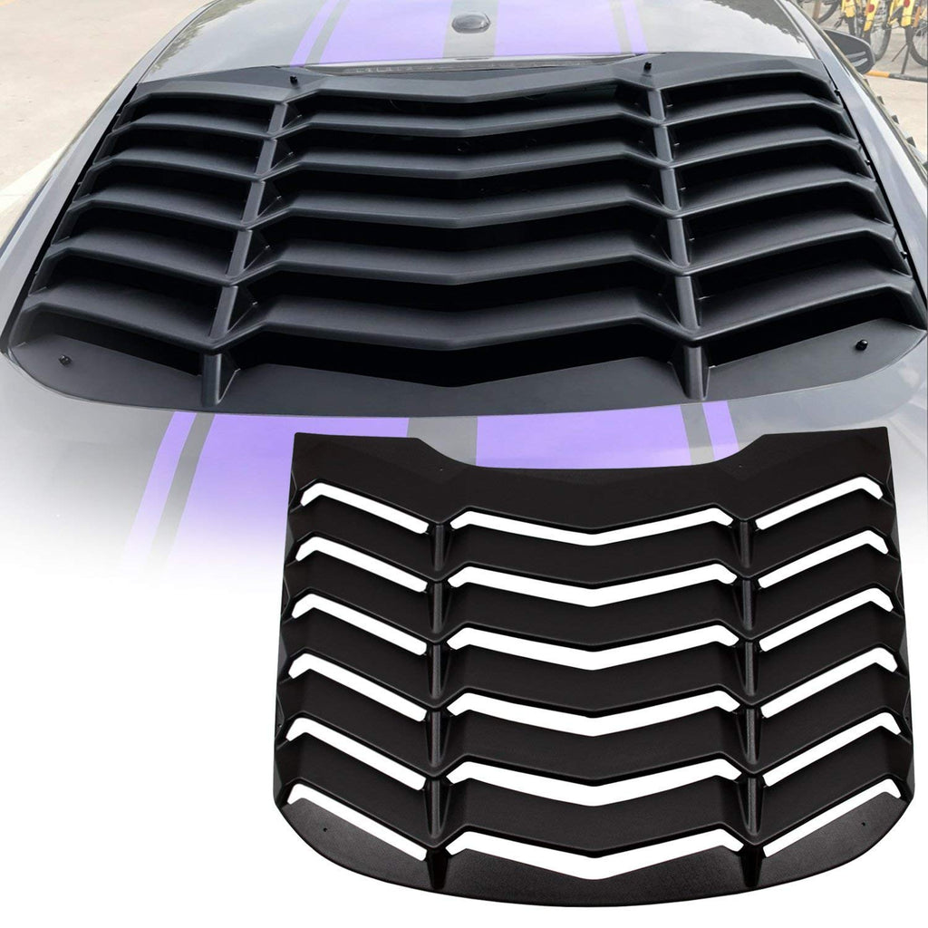 2015-2023 Rear Window Louvers Windshield Sun Shade Cover Lambo Style Matte Black Compatible with Ford Mustang 2015 2016 2017 2018 2019 2020 2021 …