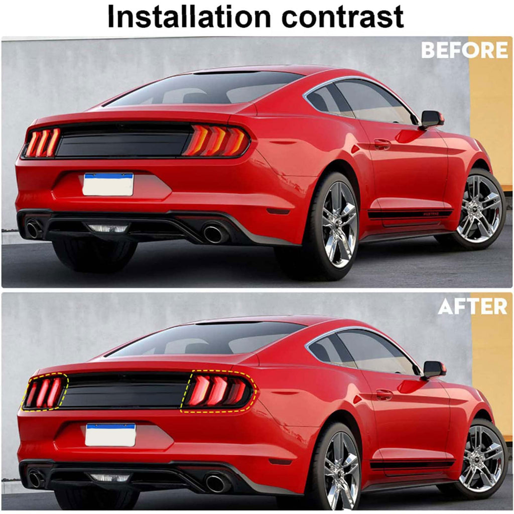 RT-TCZ Tail Light Lamp Cover Guard Trim Frame Bezels Decoration Accessories Compatible with Ford Mustang 2018-2023(2018+ Smoke Black)