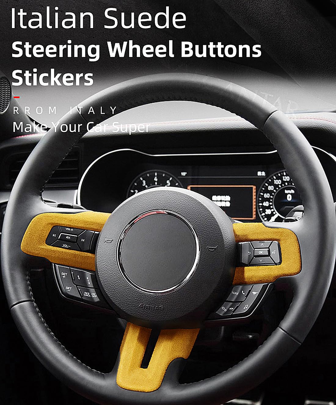 Steering Wheel Button Emblem 3D Red Trim Sticker Roadster Interior Decorative Accessories for Mustang 2015 2016 2017 2018 2019 2020 2021 2022 2023
