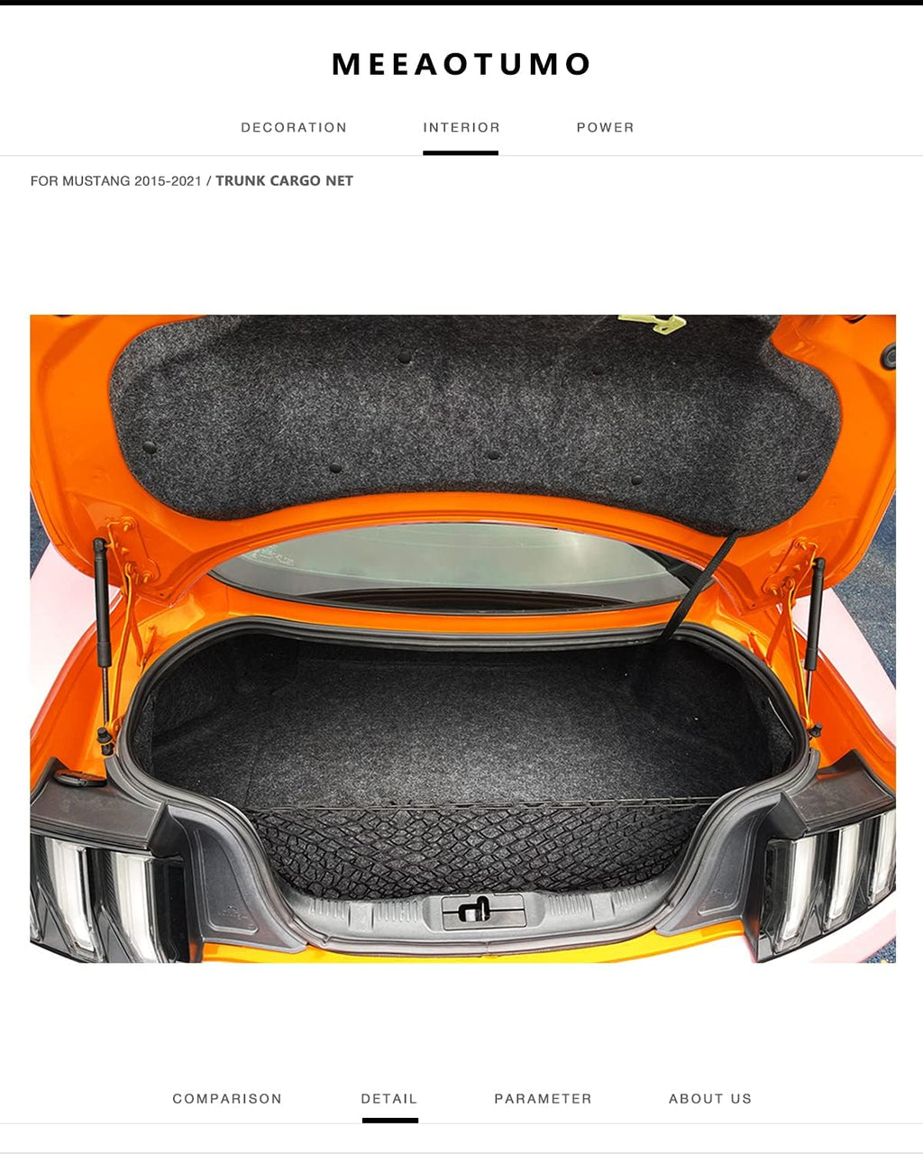 Trunk Cargo Net Accessories for Ford Mustang 2015-2025