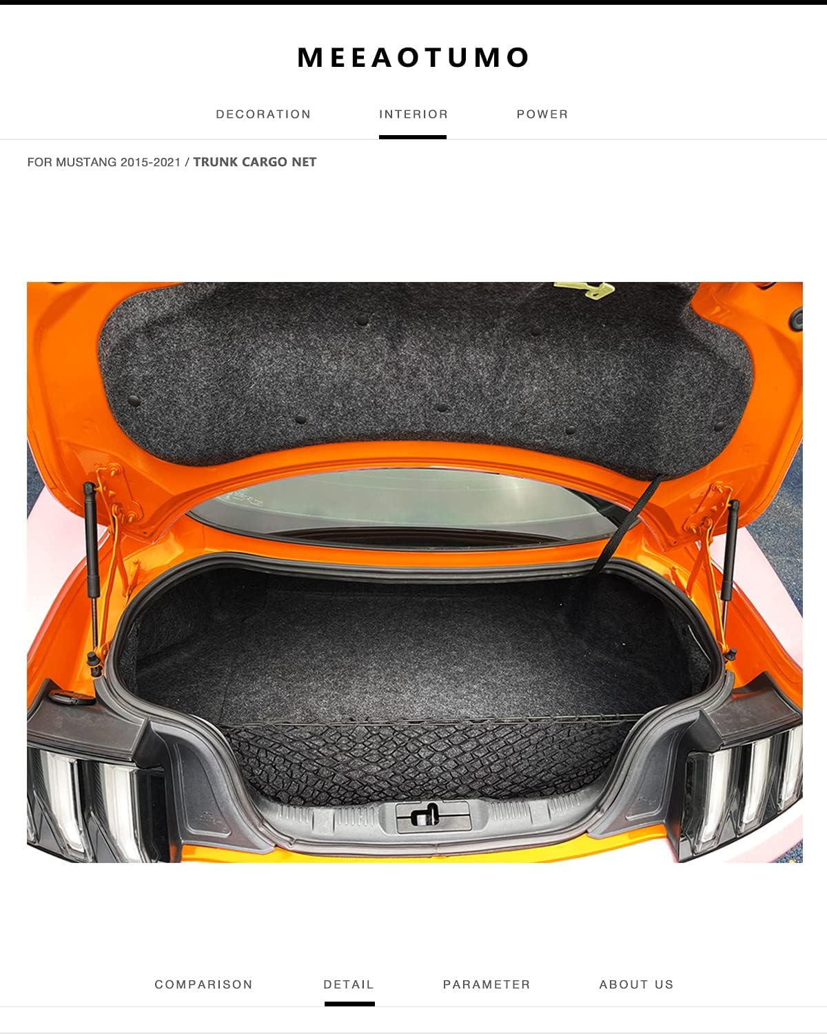 Trunk Cargo Net Accessories for Ford Mustang 2015-2025