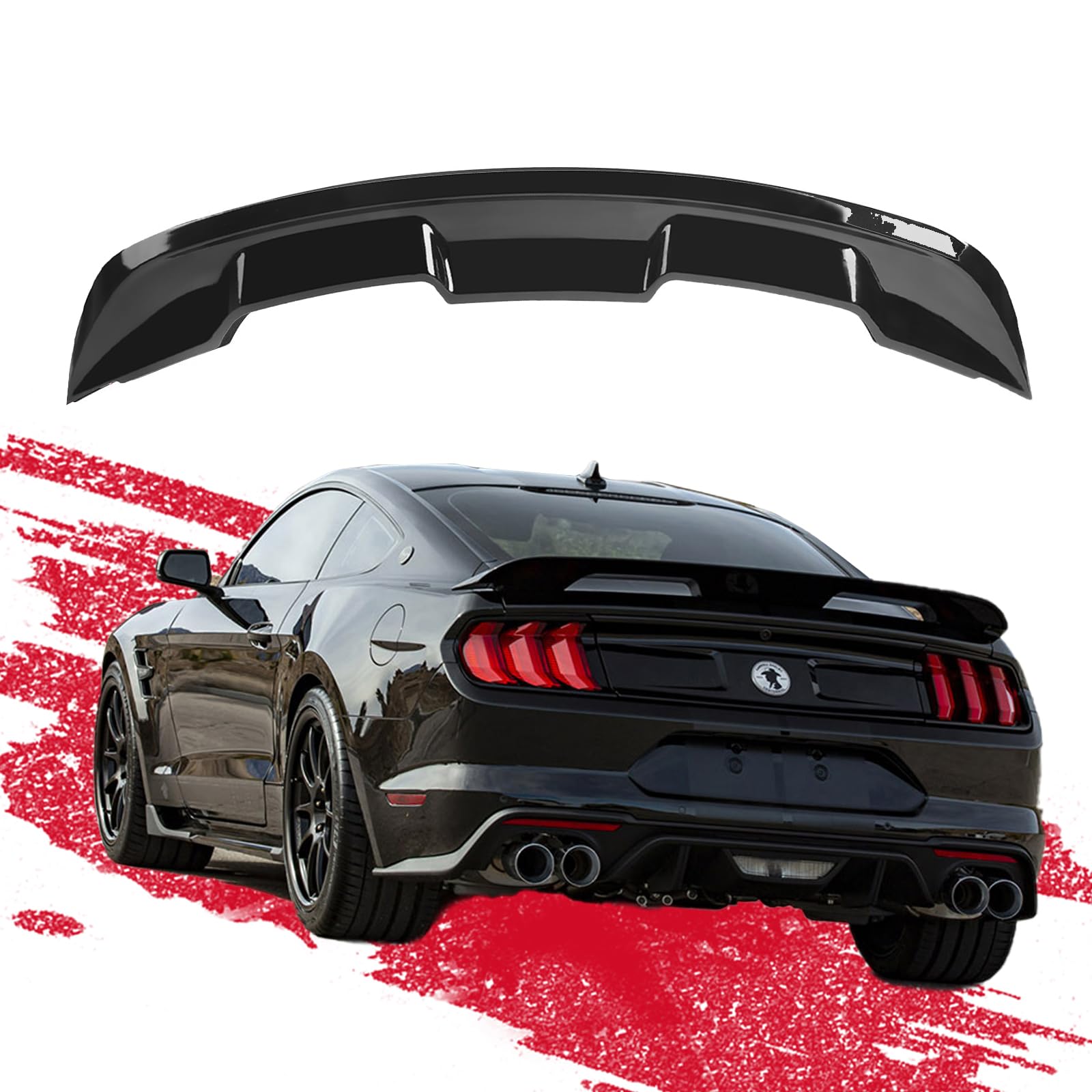 2015-2023 Mustang Ecoboost Spoiler Compatible with Mustang V6/V8/Shelby/GT/EcoBoost Coupe 2 Door Models GT 350 GT500 Style ABS Trunk Rear Spoiler Wing