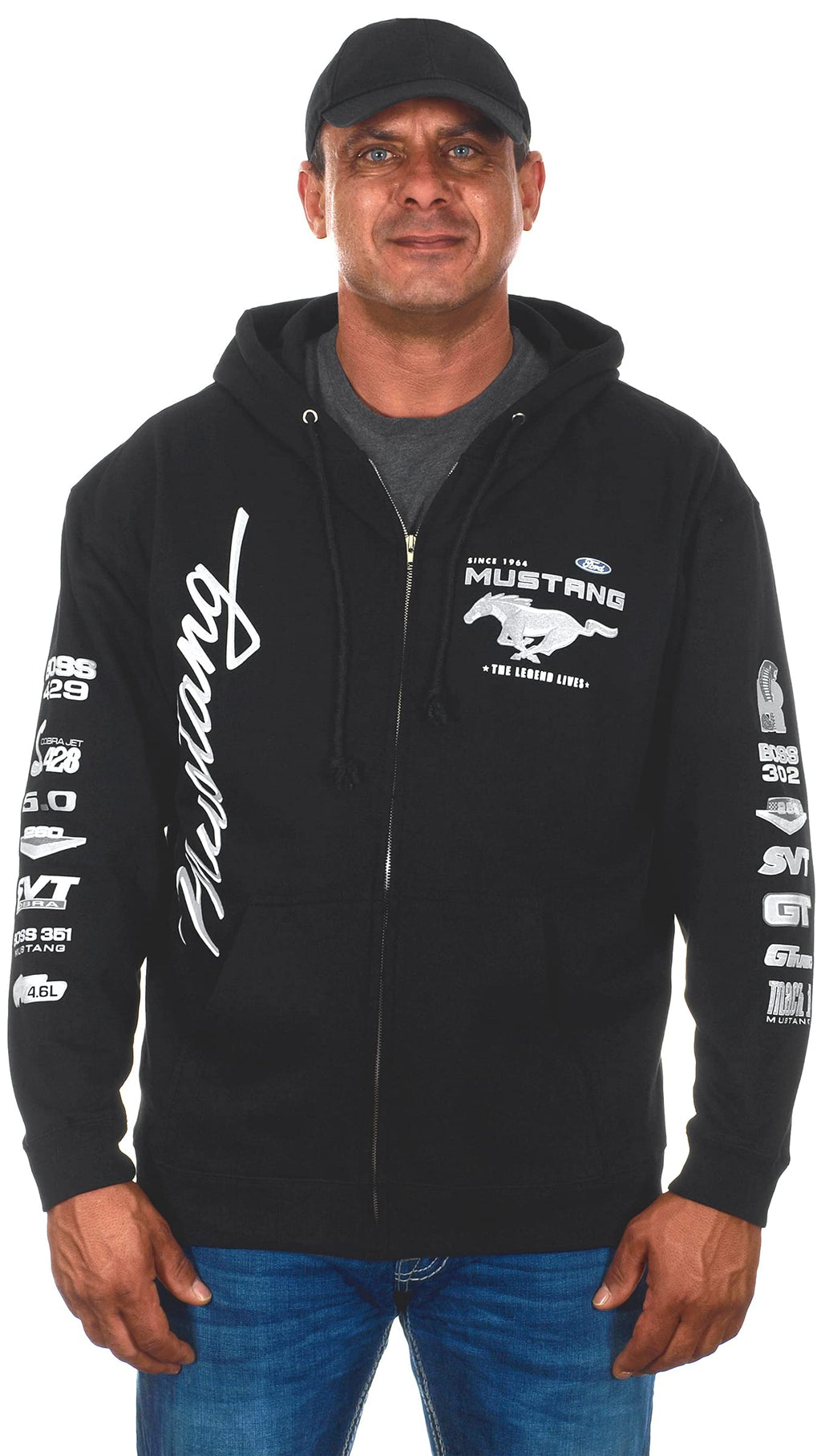 Jh Design Men's Ford Mustang Hoodies in 5 Styles Pullovers & Full Zip Up