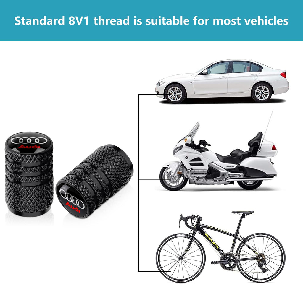 Tire Valve Stem Caps for Ford Mustang Metal Car Wheel Air caps Auto Valve Stem Caps Accessories 4 Pcs Black