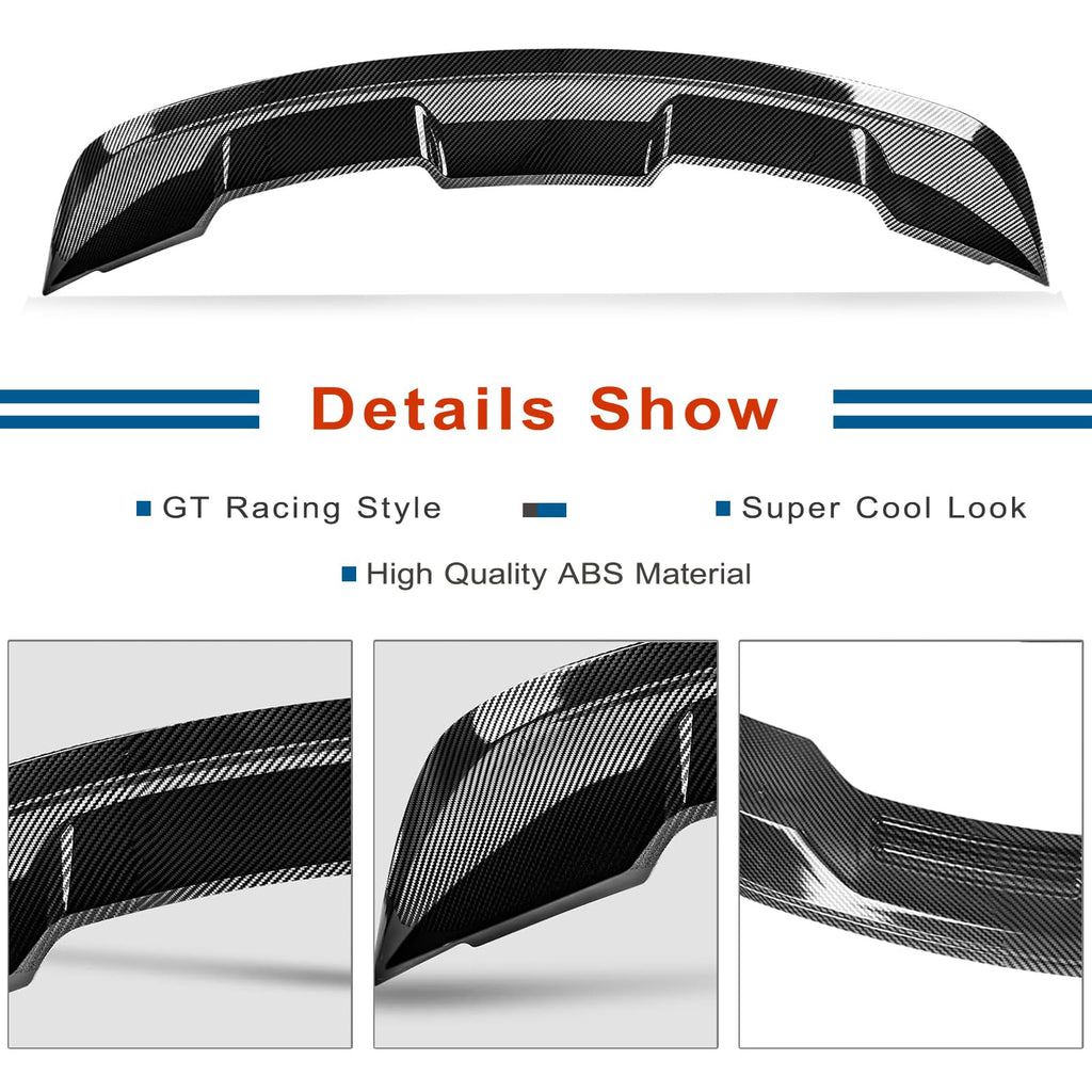2015-2023 Mustang Ecoboost Spoiler Compatible with Mustang V6/V8/Shelby/GT/EcoBoost Coupe 2 Door Models GT 350 GT500 Style ABS Trunk Rear Spoiler Wing