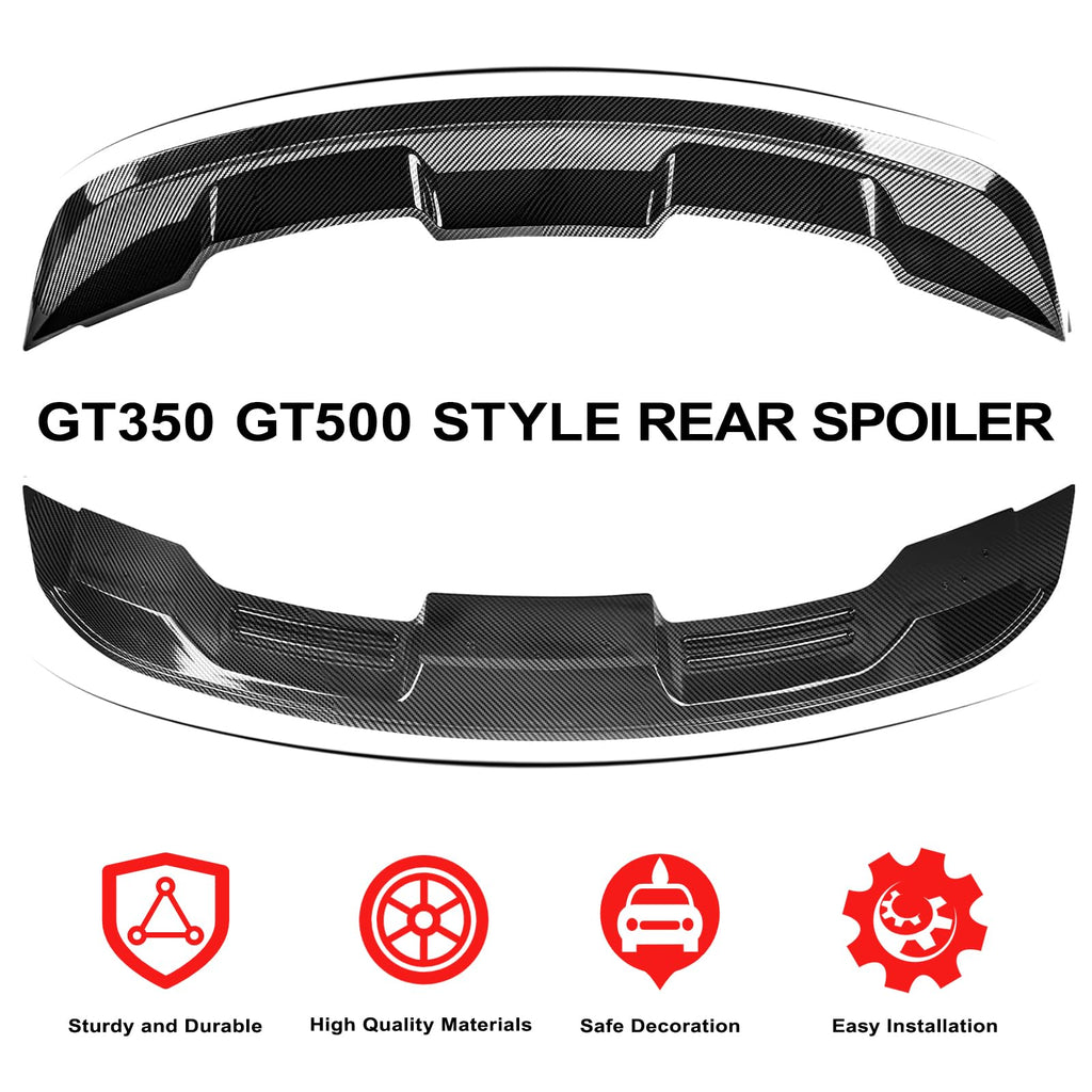 2015-2023 Mustang Ecoboost Spoiler Compatible with Mustang V6/V8/Shelby/GT/EcoBoost Coupe 2 Door Models GT 350 GT500 Style ABS Trunk Rear Spoiler Wing