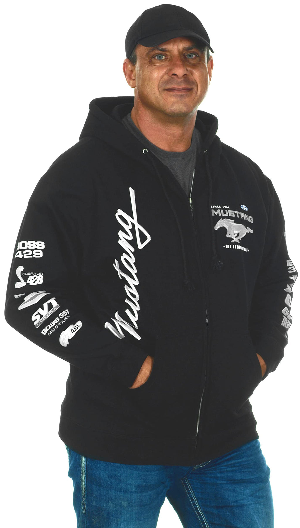 Jh Design Men's Ford Mustang Hoodies in 5 Styles Pullovers & Full Zip Up