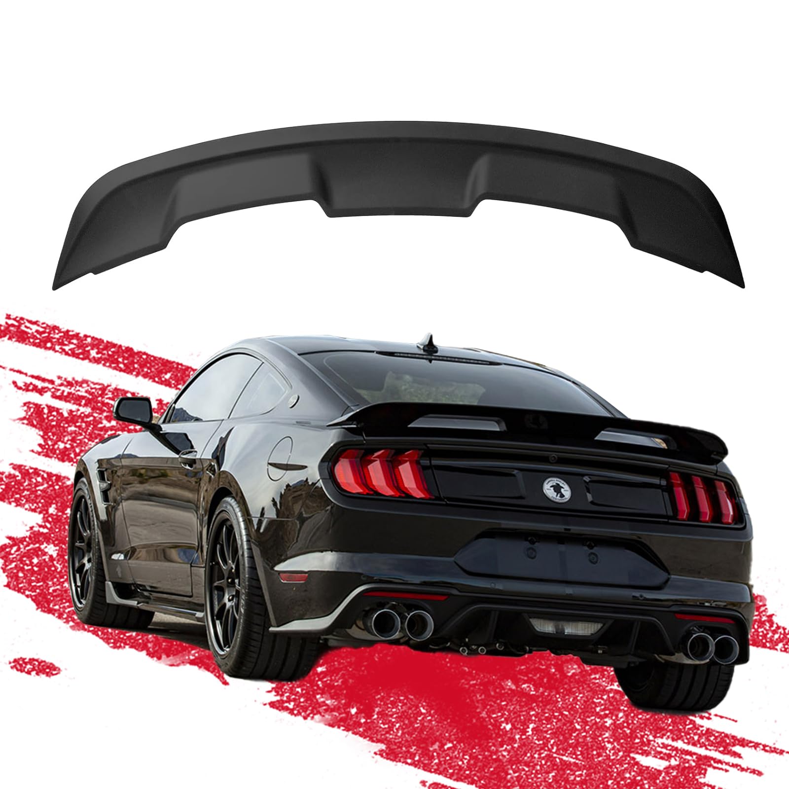 2015-2023 Mustang Ecoboost Spoiler Compatible with Mustang V6/V8/Shelby/GT/EcoBoost Coupe 2 Door Models GT 350 GT500 Style ABS Trunk Rear Spoiler Wing
