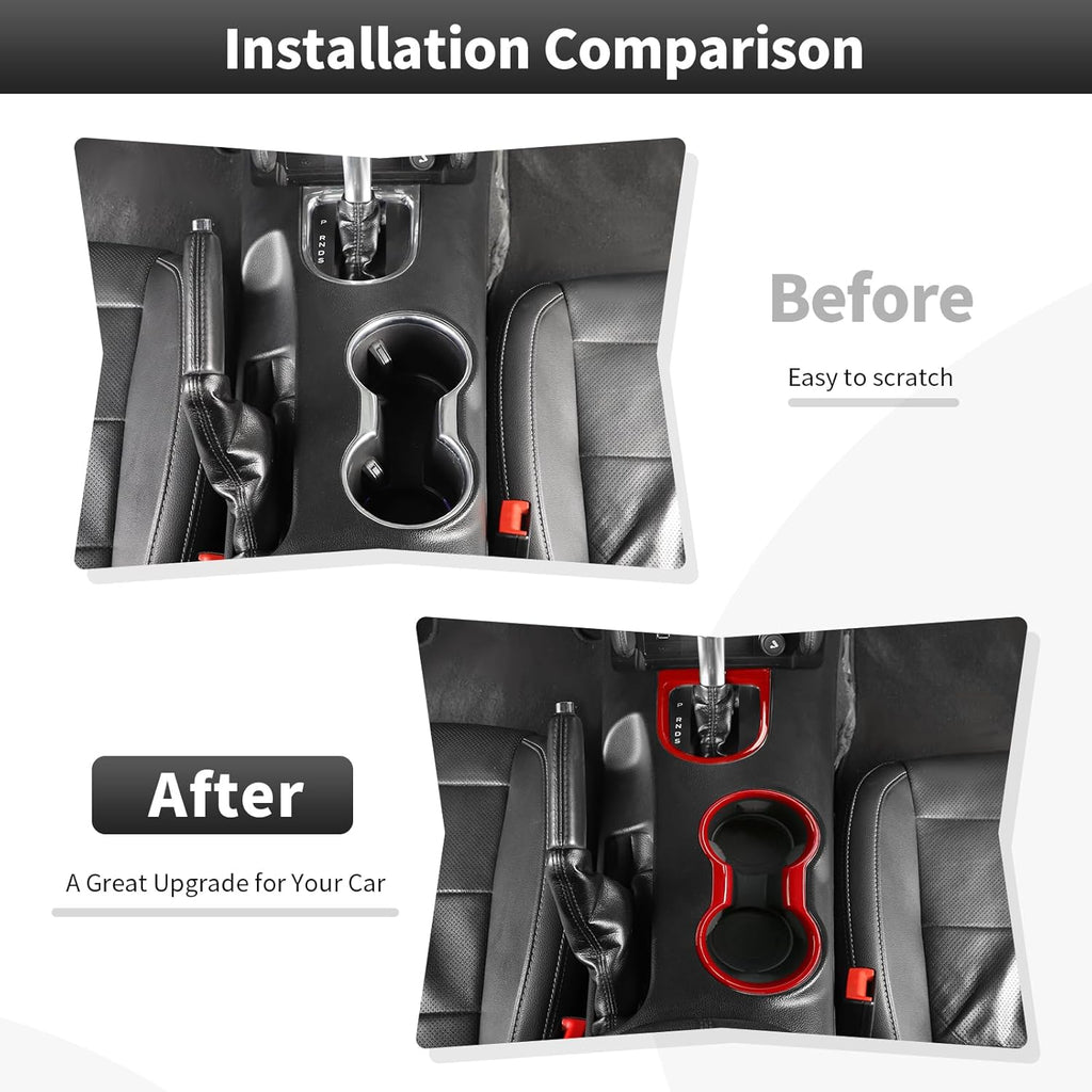 Cup Holder Cover Gear Shift Frame Cover Trim Kit Decor Interior Accessories for Ford Mustang 2015-2023