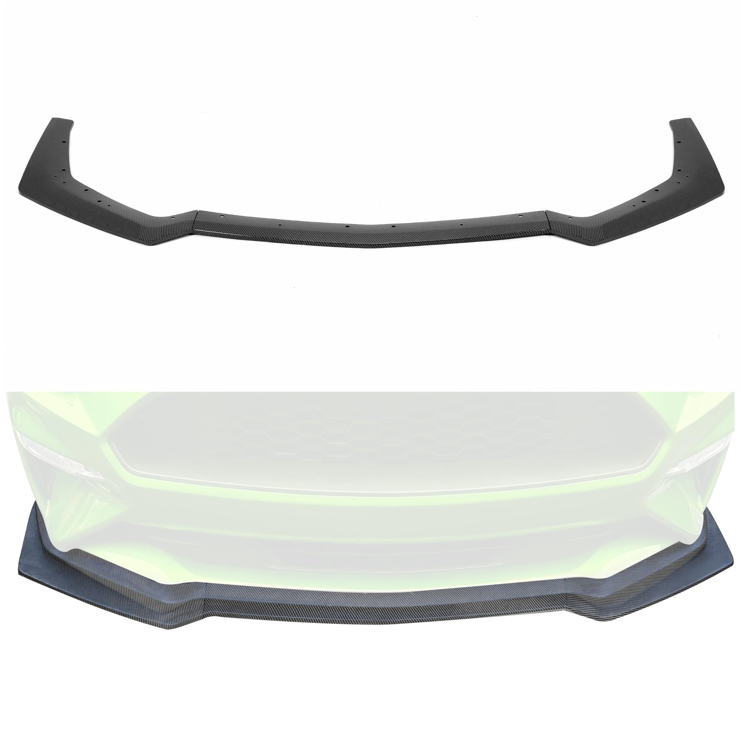 KUAFU Front Bumper Lip Splitter Compatible with 2018-2023 Ford Mustang GT Ecoboost Model W/Performance Pack Lower Chin Spoiler Lip Valance Paintable