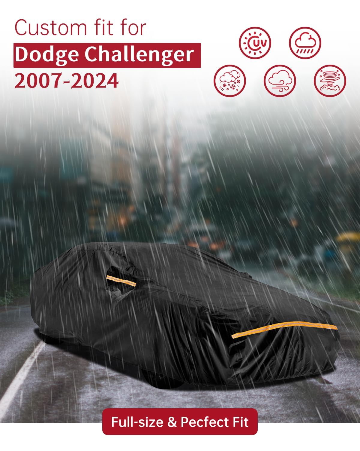 Car Cover Waterproof All Weather Custom Fit for Ford Mustang 1994-2025, 420D Oxford Full Outdoor Automtive Heavy Duty Covers Windproof Snowproof Dustproof UV Hail Protection Accessories