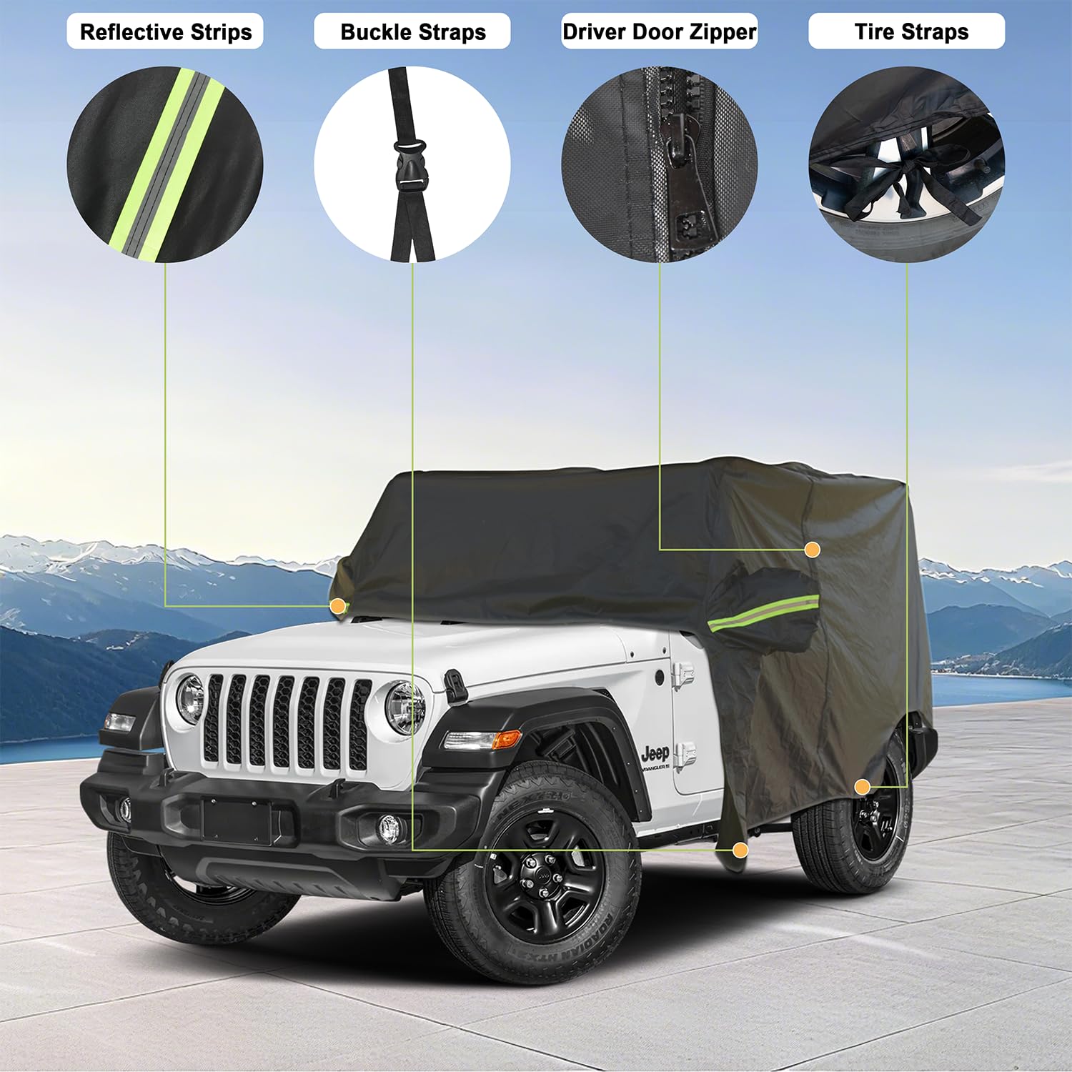 Car Cover Waterproof All Weather Custom Fit for Ford Mustang 1994-2025, 420D Oxford Full Outdoor Automtive Heavy Duty Covers Windproof Snowproof Dustproof UV Hail Protection Accessories