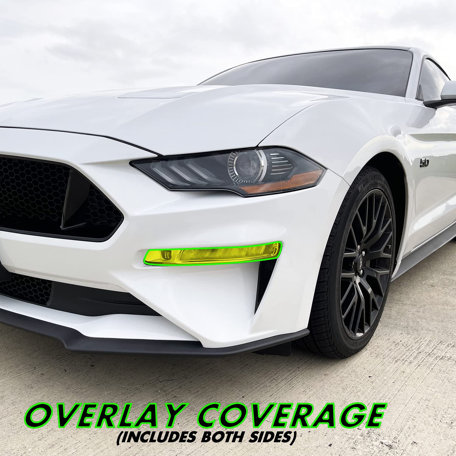 SlickMod PreCut Vinyl Smoke Tint for 2018-2021 Ford Mustang Foglight (3. Foglight/Turn Signal, 20% Dark Smoke)